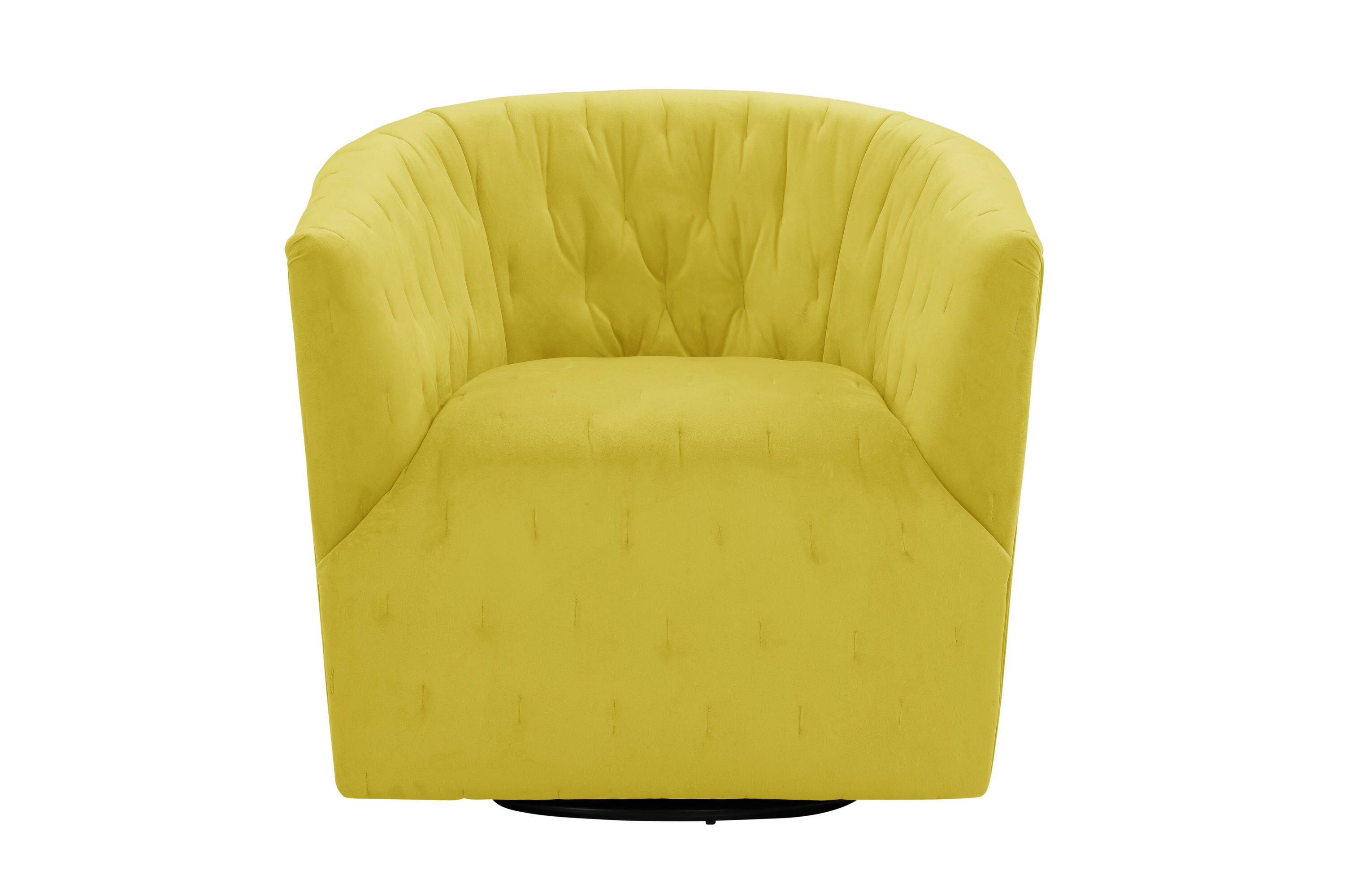 Rustic Manor SAC242-02YL-LS Farmhouse Yellow Velvet Swivel Accent Chair