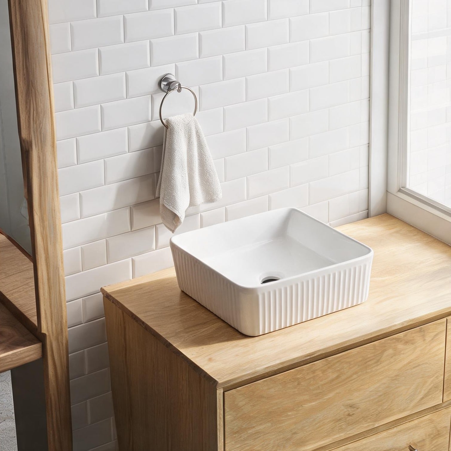 Naturefalls - 15.69 x 15.69 in Dresser featuring White Gloss Finish with Outdoor Space Countertop...