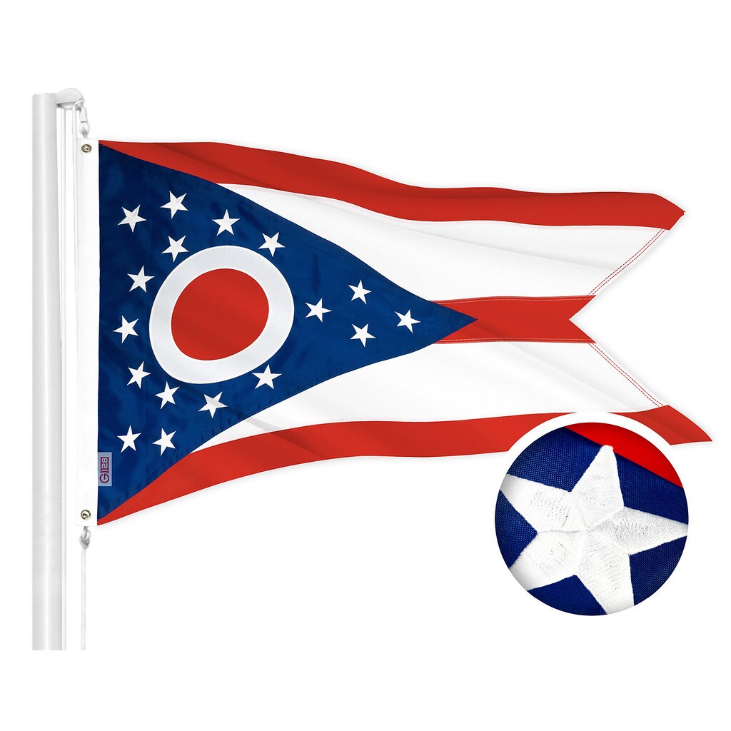 G128 2.5-ft W x 4-ft H Ohio State Embroidered Flag