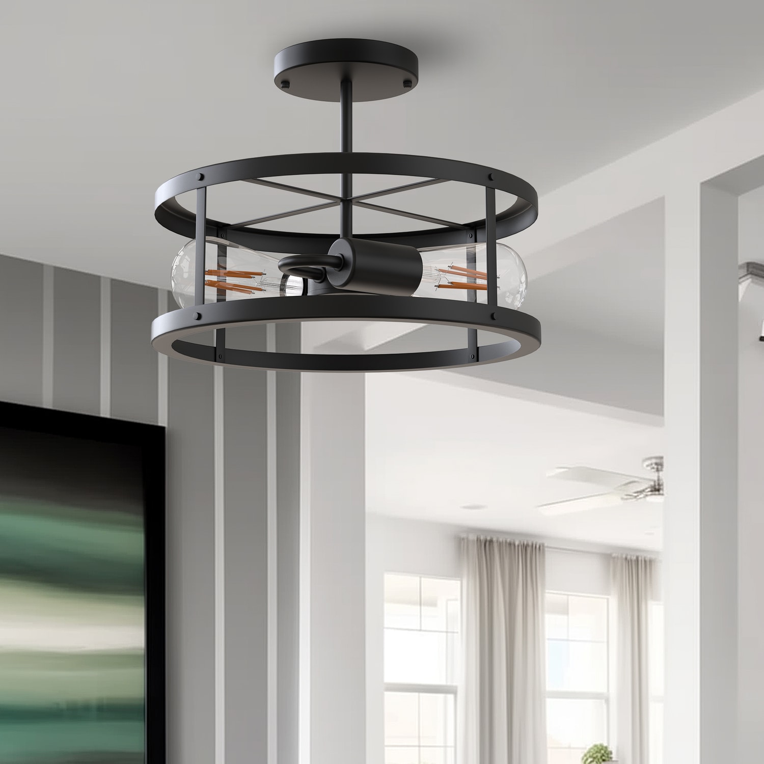 Lowes black flush mount light hotsell