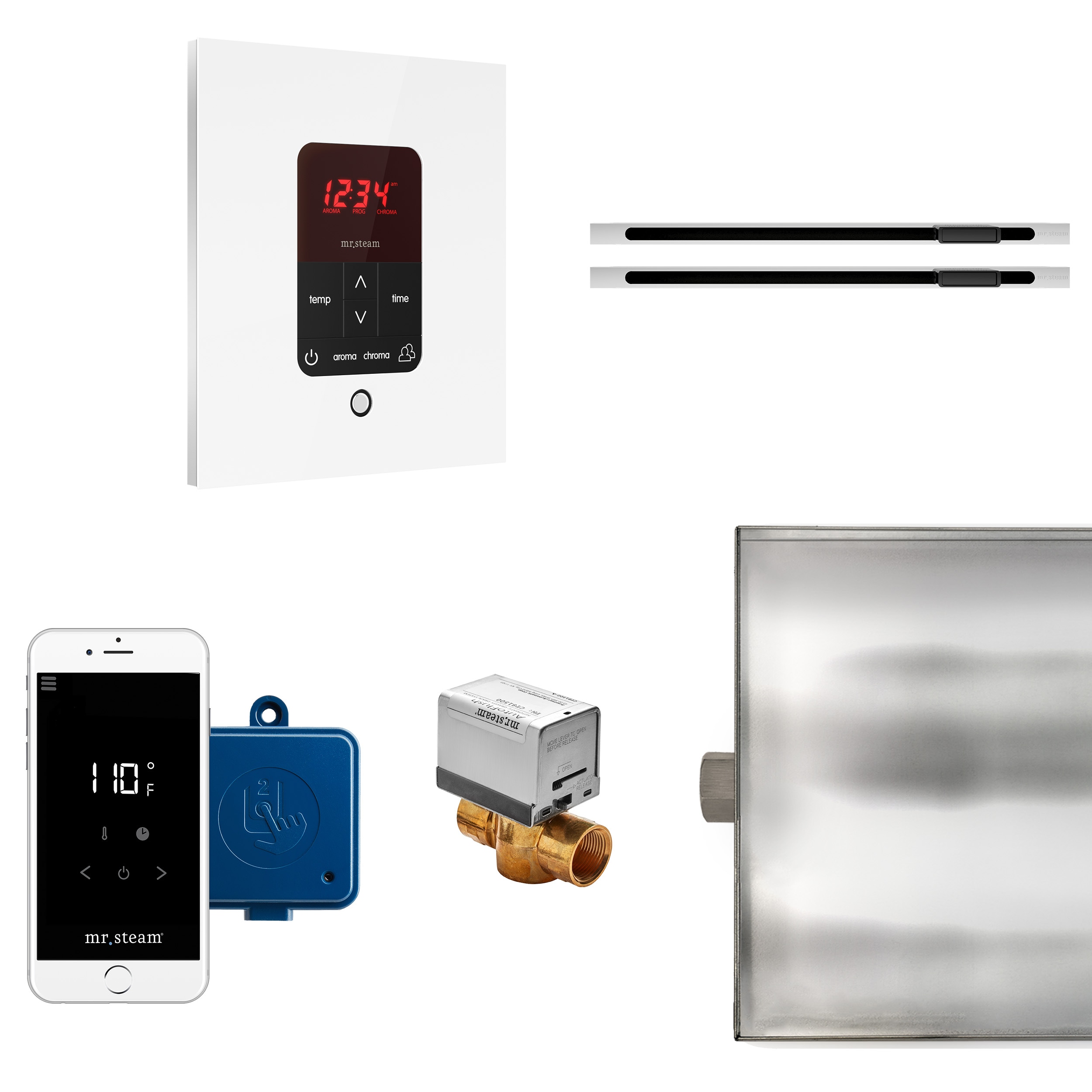Mr. Steam BTLRLXSWH 120-Watt Glass White Steam generator control kit