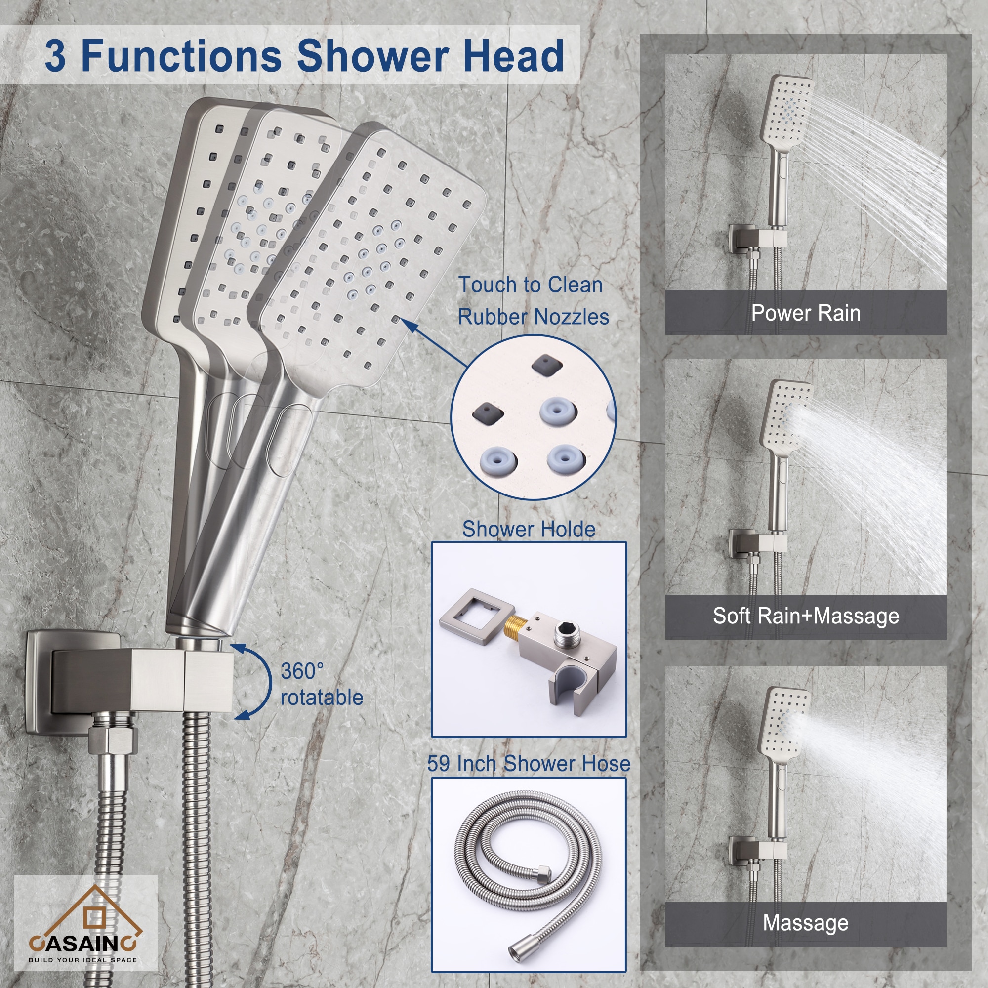CASAINC CASA09BN Showerhead-Bar-Panels - View #3