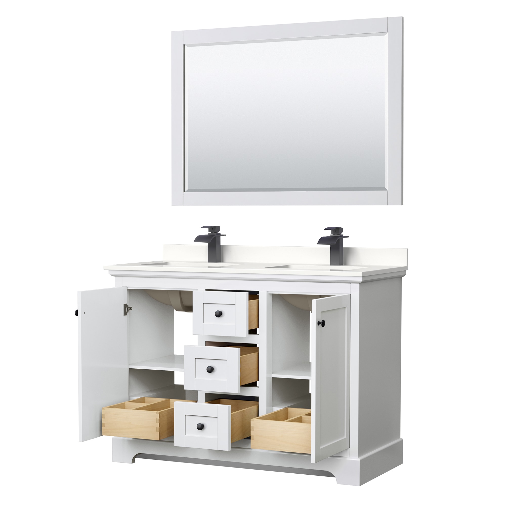 Wyndham Collection WCV232348DWBWQUNSM46 Bath-Vanity-Combo - View #3