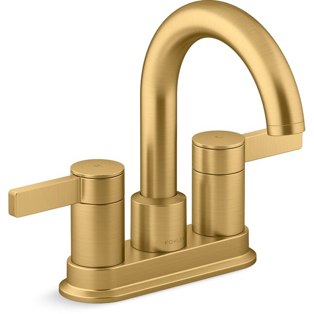 KOHLER Premise Vibrant Brushed Moderne Brass 4 in Centerset 2 Handle kohler-premise-vibrant-brushed-moderne-brass-4-in-centerset-2-handle