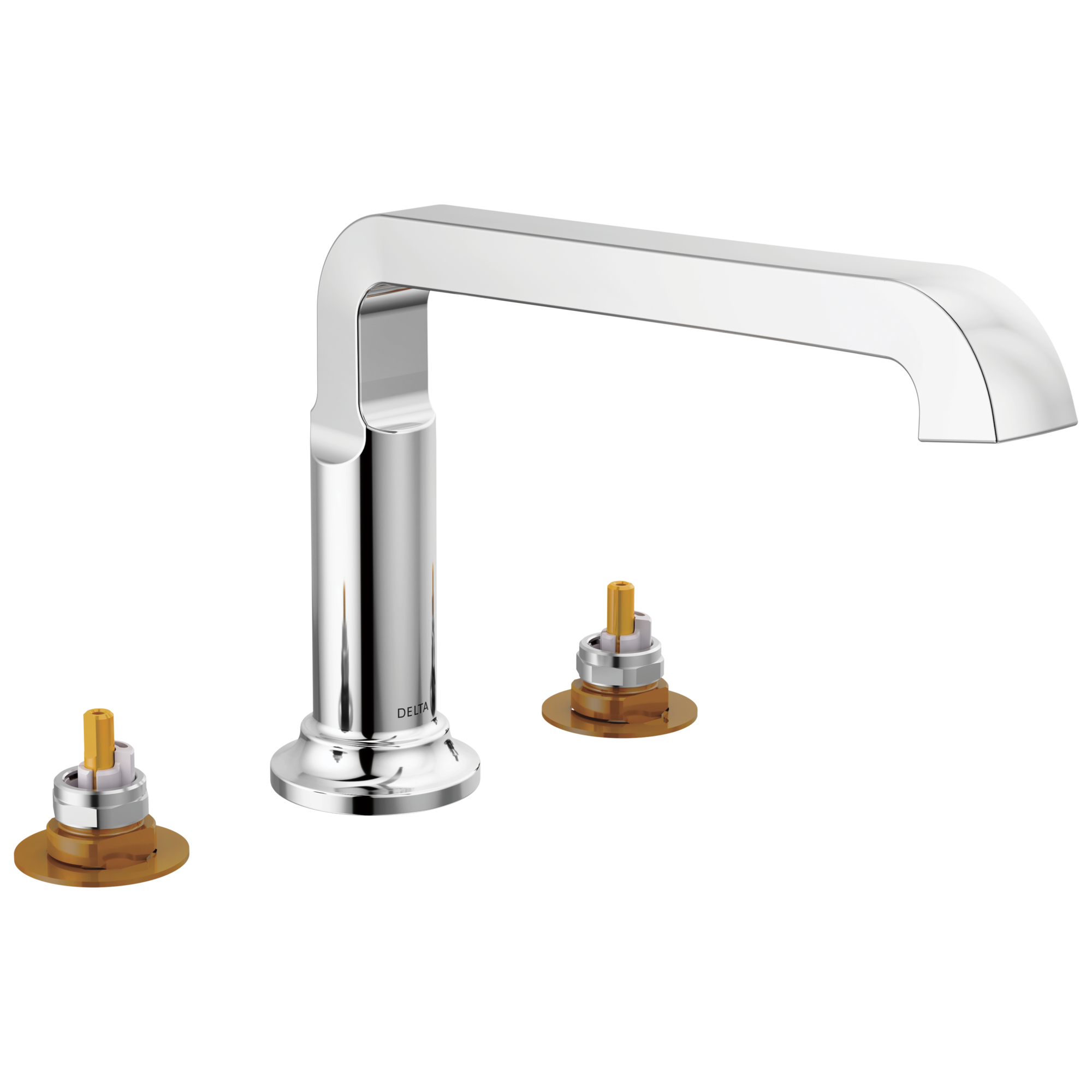 Delta T2789-PR-LHP Tetra Lumicoat Chrome Sold separately Deck-mount Roman Low-arc Bathtub Faucet