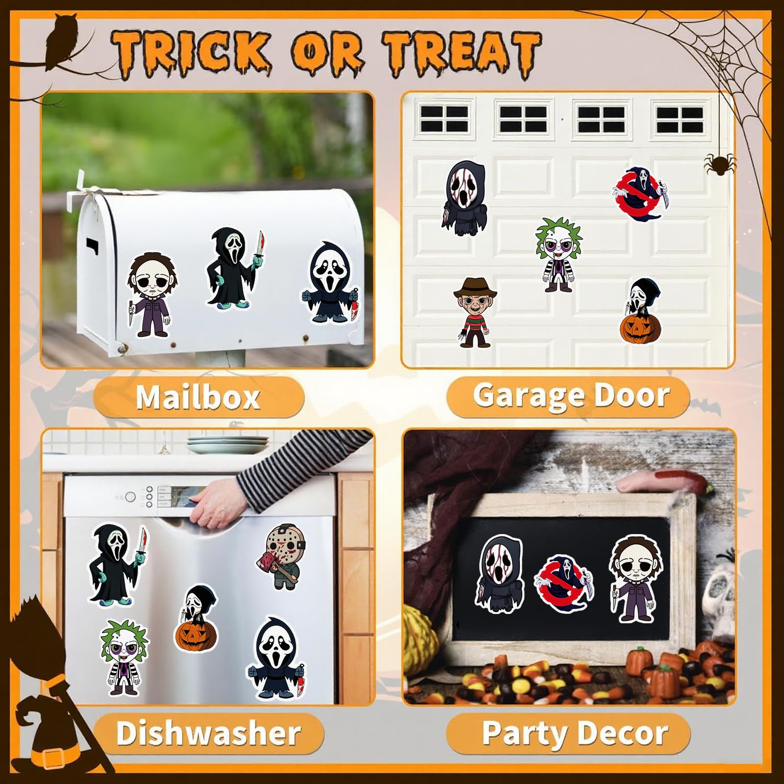 Linder Group Inc Halloween Car Magnet Decorations 9 pcs Glow in the ...