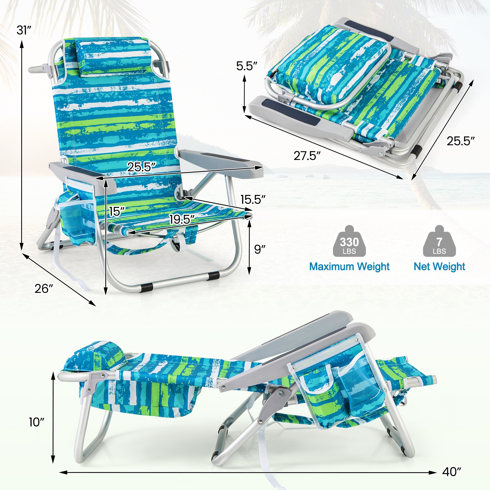 Slickblue D-CO-2-NG42611PN Beach-Camping-Chairs - View #4