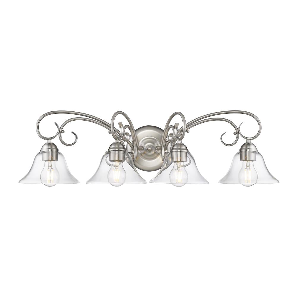 Golden Lighting 8606-BA4 PW-CLR Homestead 32-in 4 -Light Gray Transitional Vanity light