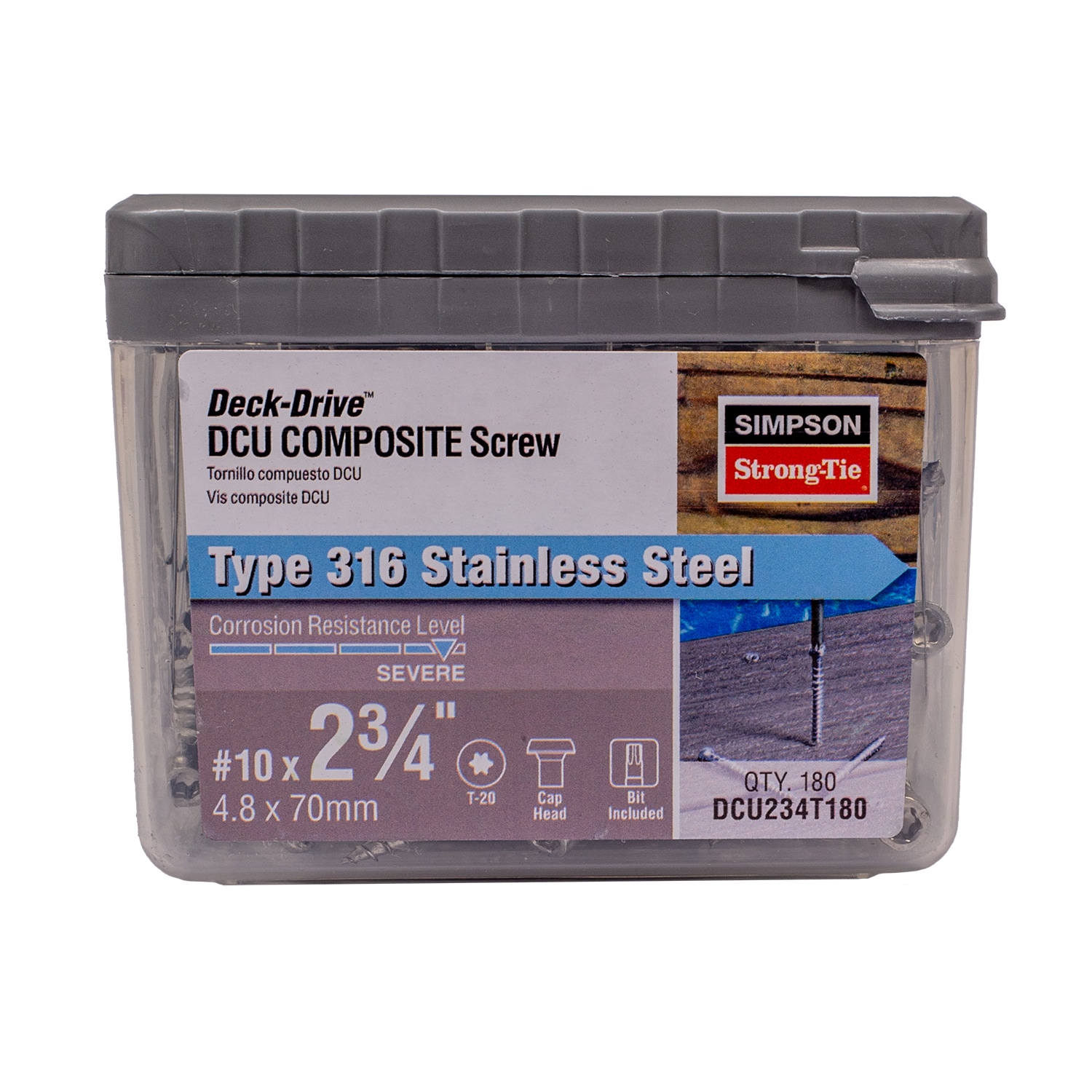 Simpson Strong-Tie DCU234T180 #10 x 2-3/4-in Composite Deck Screws ( 180 -Per Box )