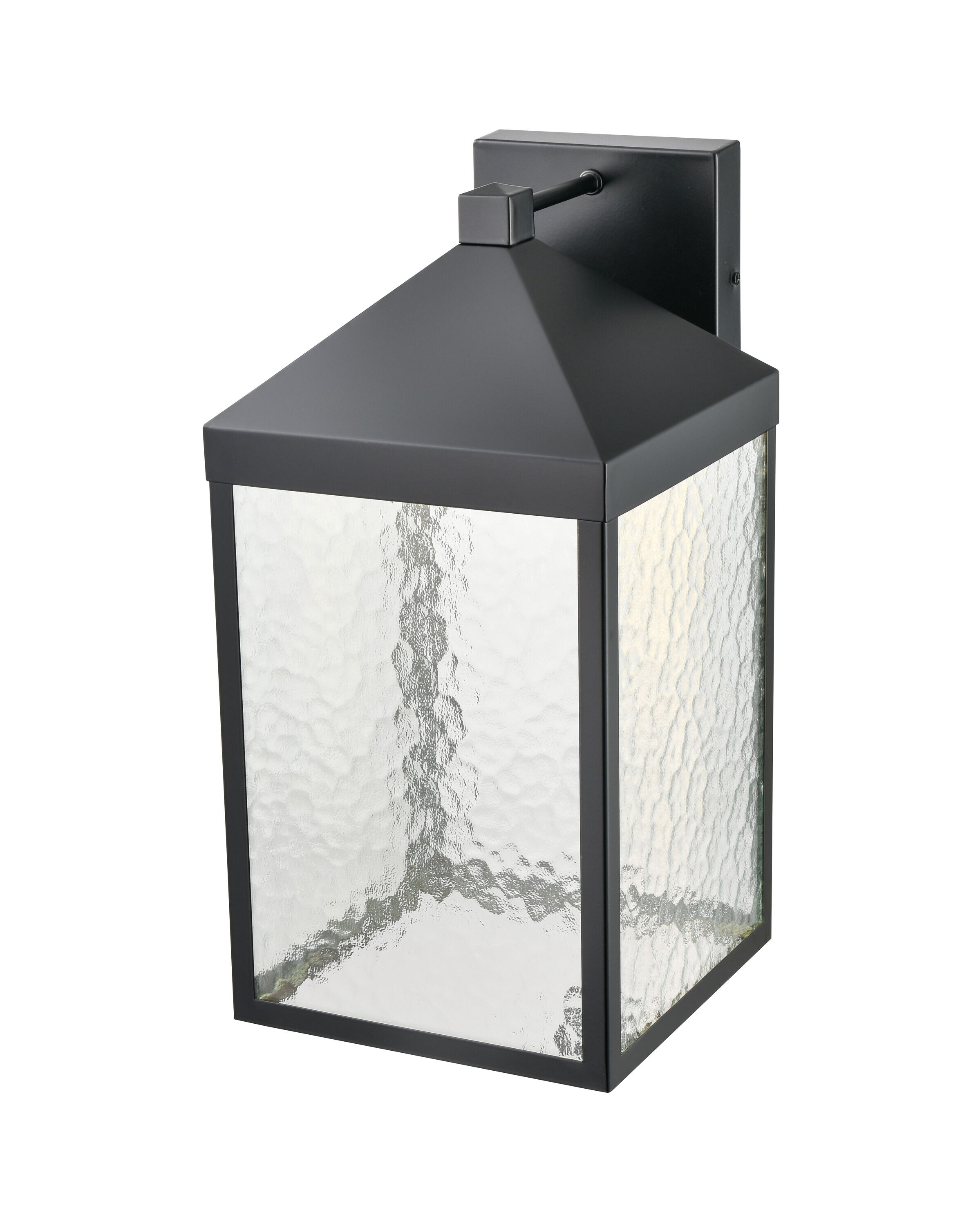 Aaron 18" Black Metal Lantern-Style Outdoor Sconce
