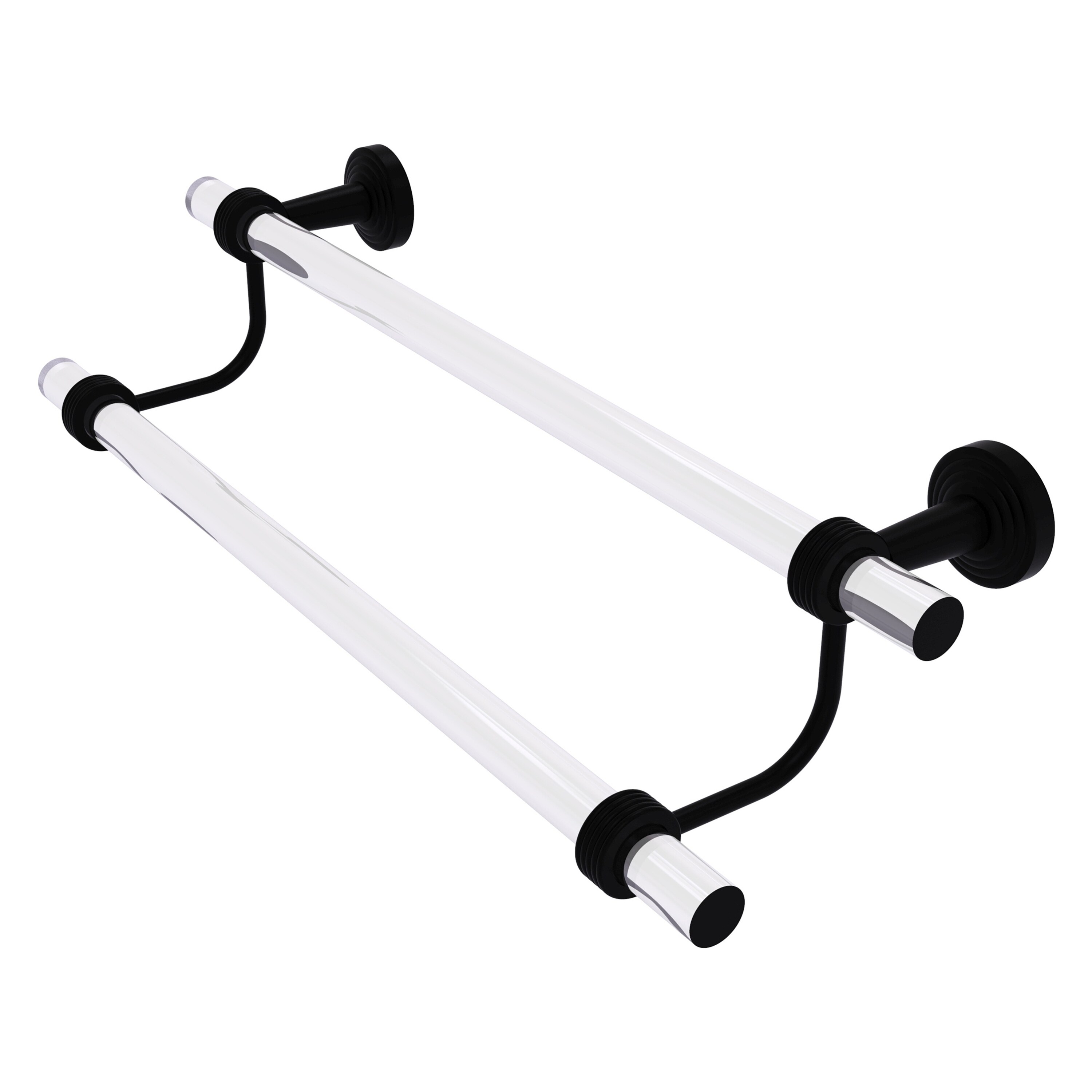 Allied Brass PB-72G-18-BKM Pacific Beach 18-in double Matte Black Wall mount Double Towel Bar