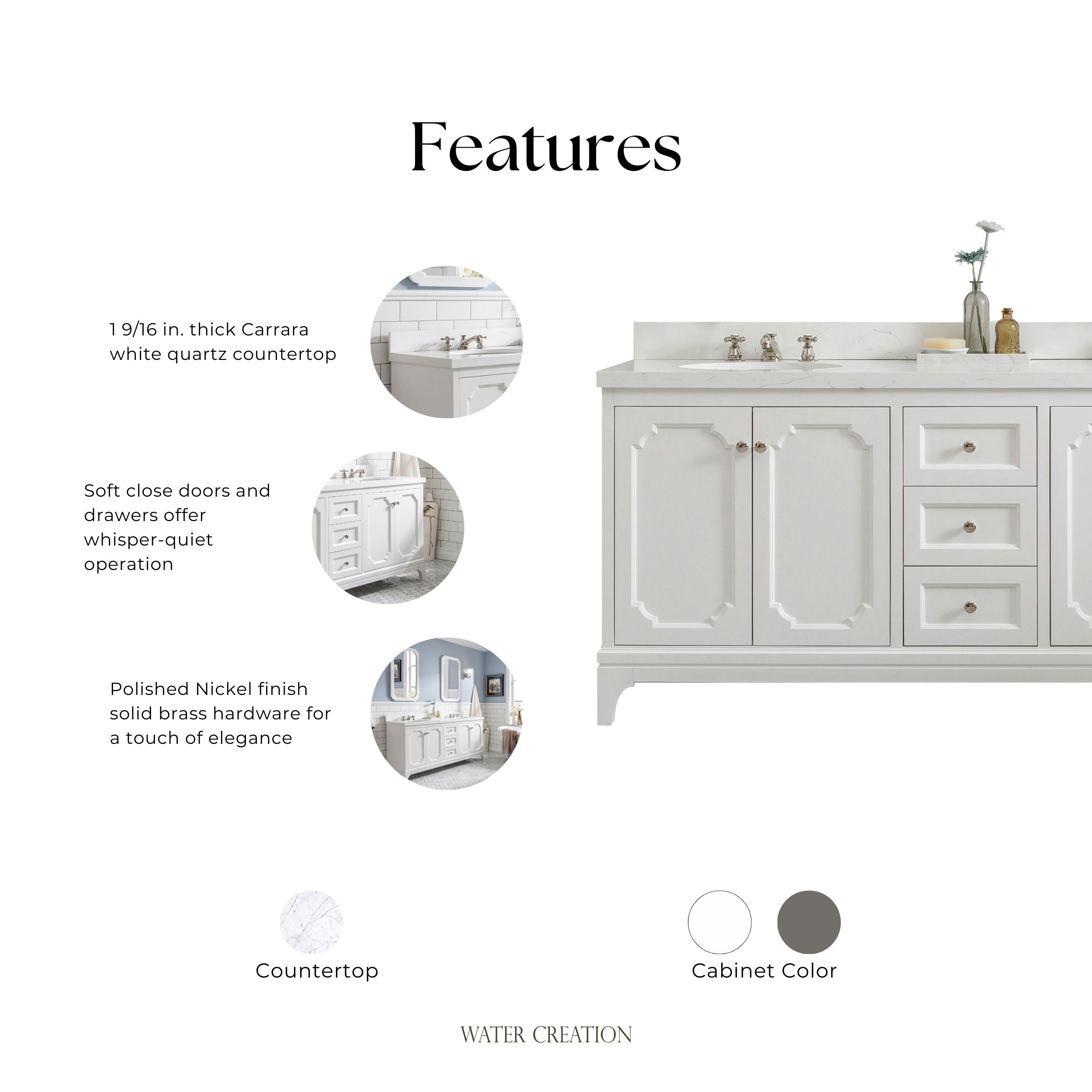 Water Creation VQU072QCPW04 Bath-Vanity-Combo - View #4