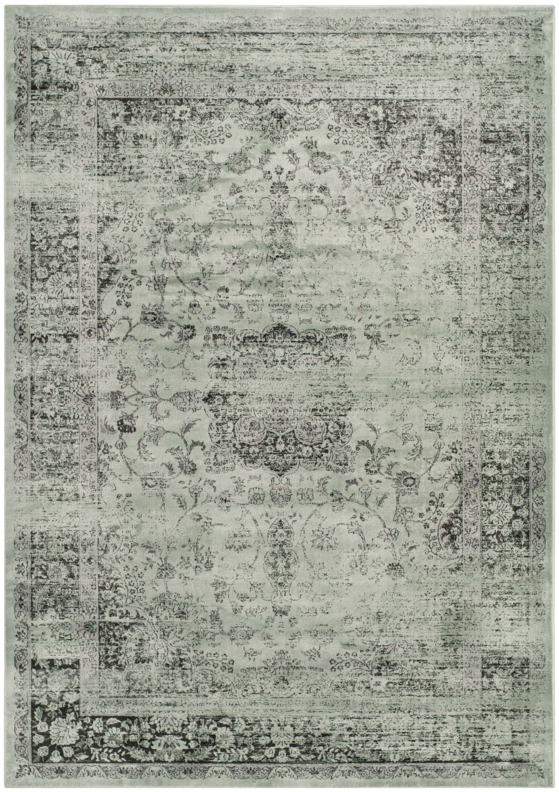 Safavieh VTG113-2111-5 Vintage Alhia 5 x 8 (ft) Loomed Synthetic Spruce/Ivory Rectangular Indoor Distressed/Overdyed Vintage Area rug