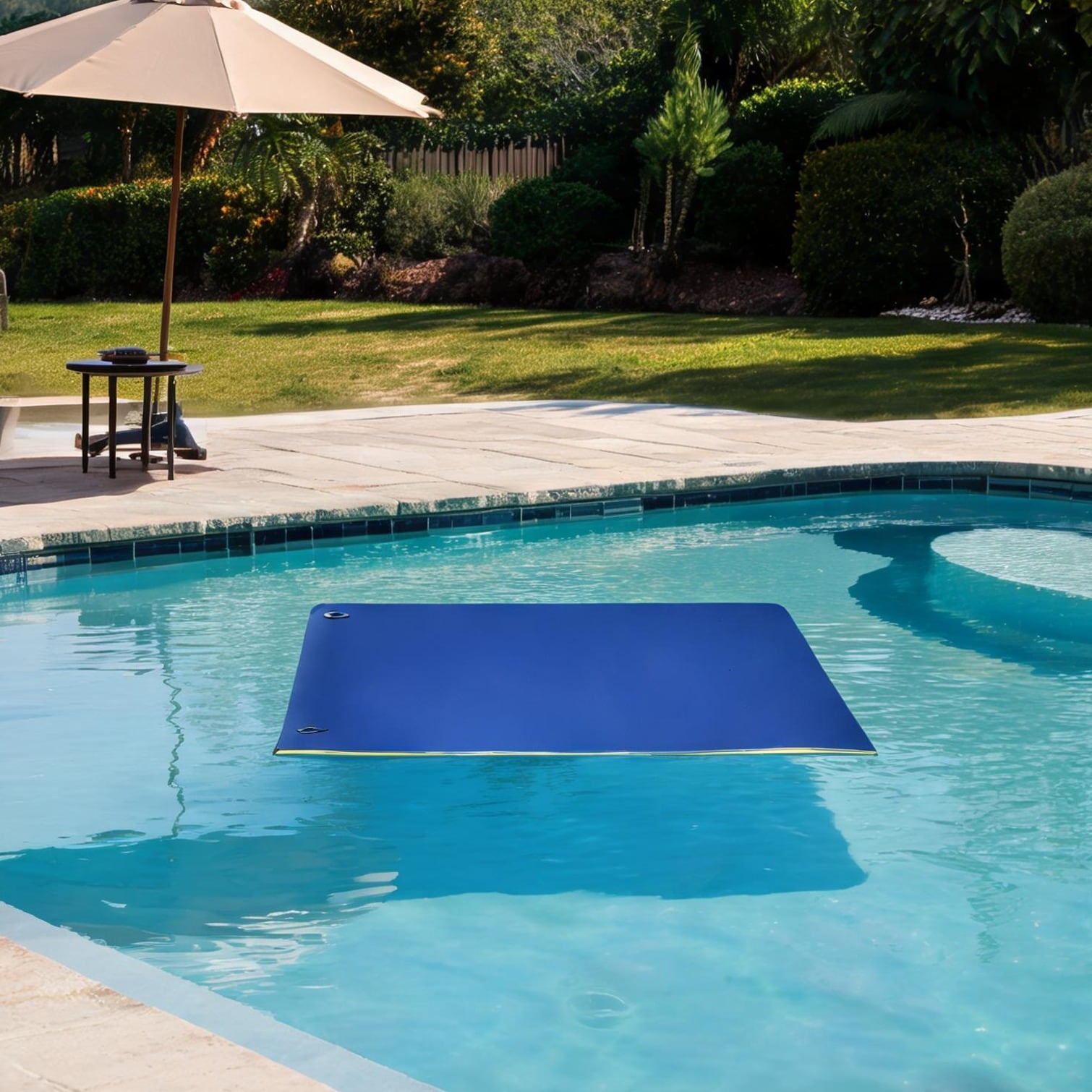SunJet Blue XPE Roll-Up Water Mat for Lakefront Lounging Recreation 25 x 12.5 ft