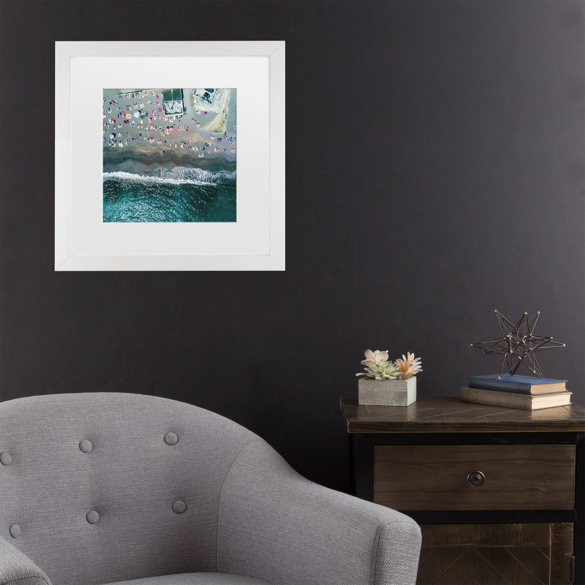 Trademark Fine Art 1X10878-E1616MF Under The Heat Zhou Chengzhou White Frame Wood Framed 16-in H x 16-in W Landscape Canvas Print