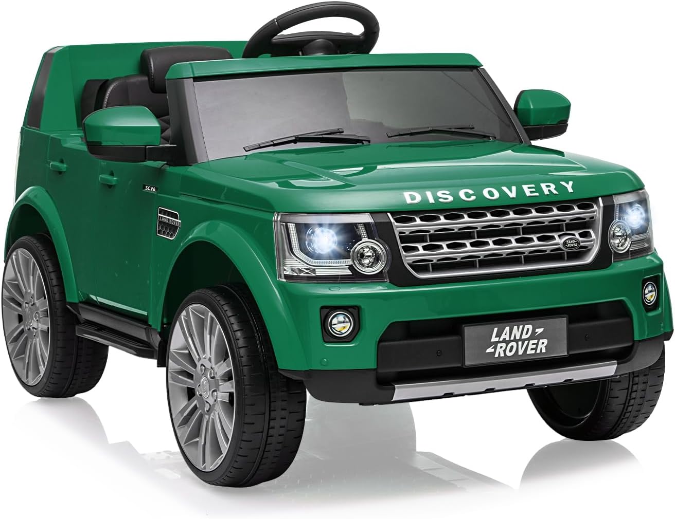 Der Rose RIDE ON CAR-002604 12V Licensed Land Rover Ride On Car For Kids With Remote Control MP3 Player LED Lights And Dual Motors Green