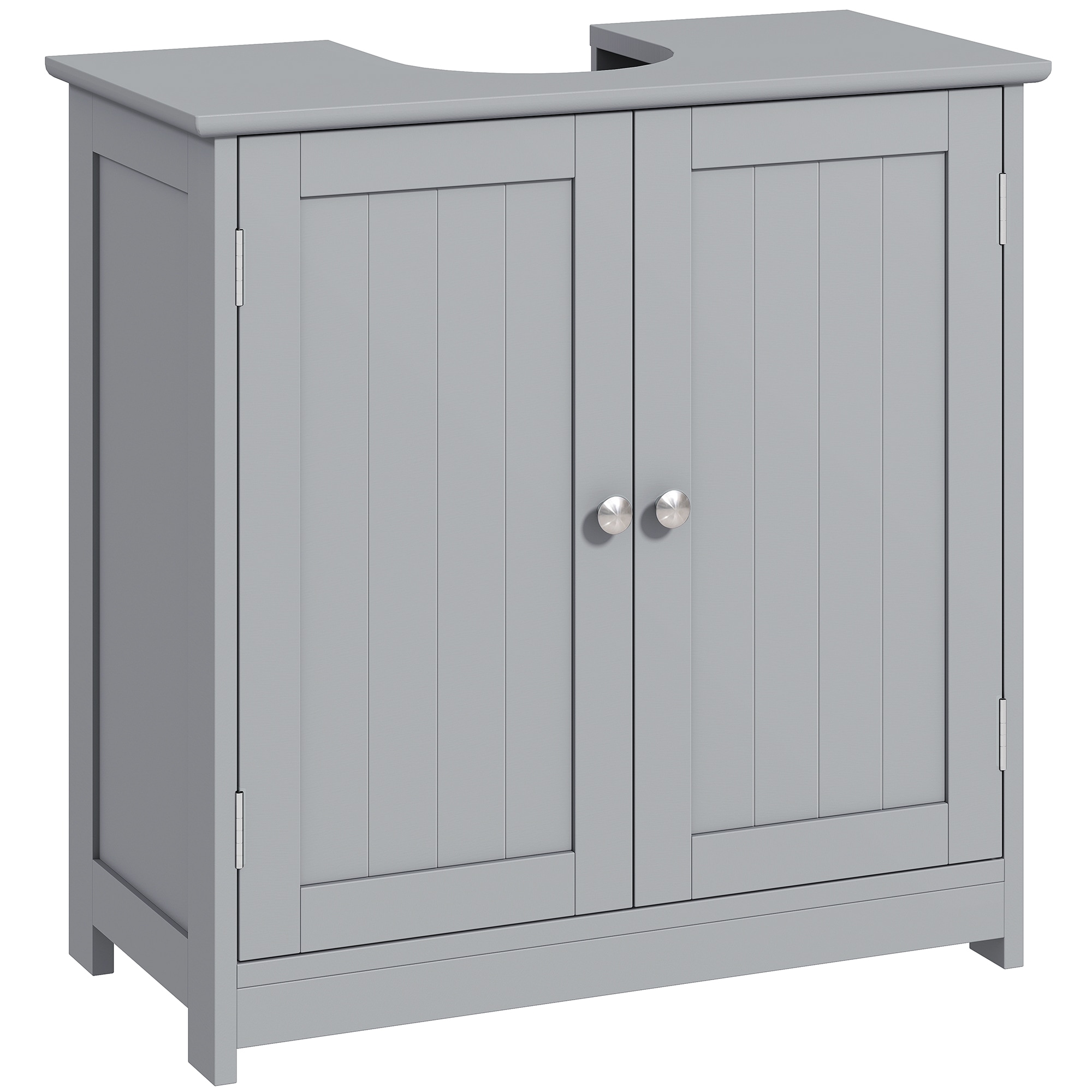 LUXEYARD Pedestal Sink Storage Cabinet Bathroom Sink Cabinet with U Shape Cut Out and Adjustable Shelf Gray