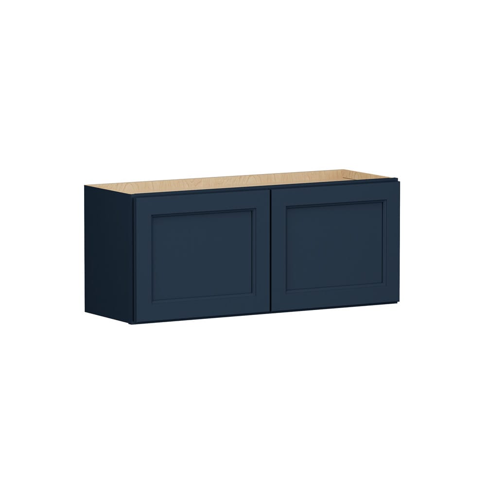 Shenandoah - Glasson 36-in W x 15-in H x 12-in D Navy Painted Wall Fully Assembled Cabinet Recess...