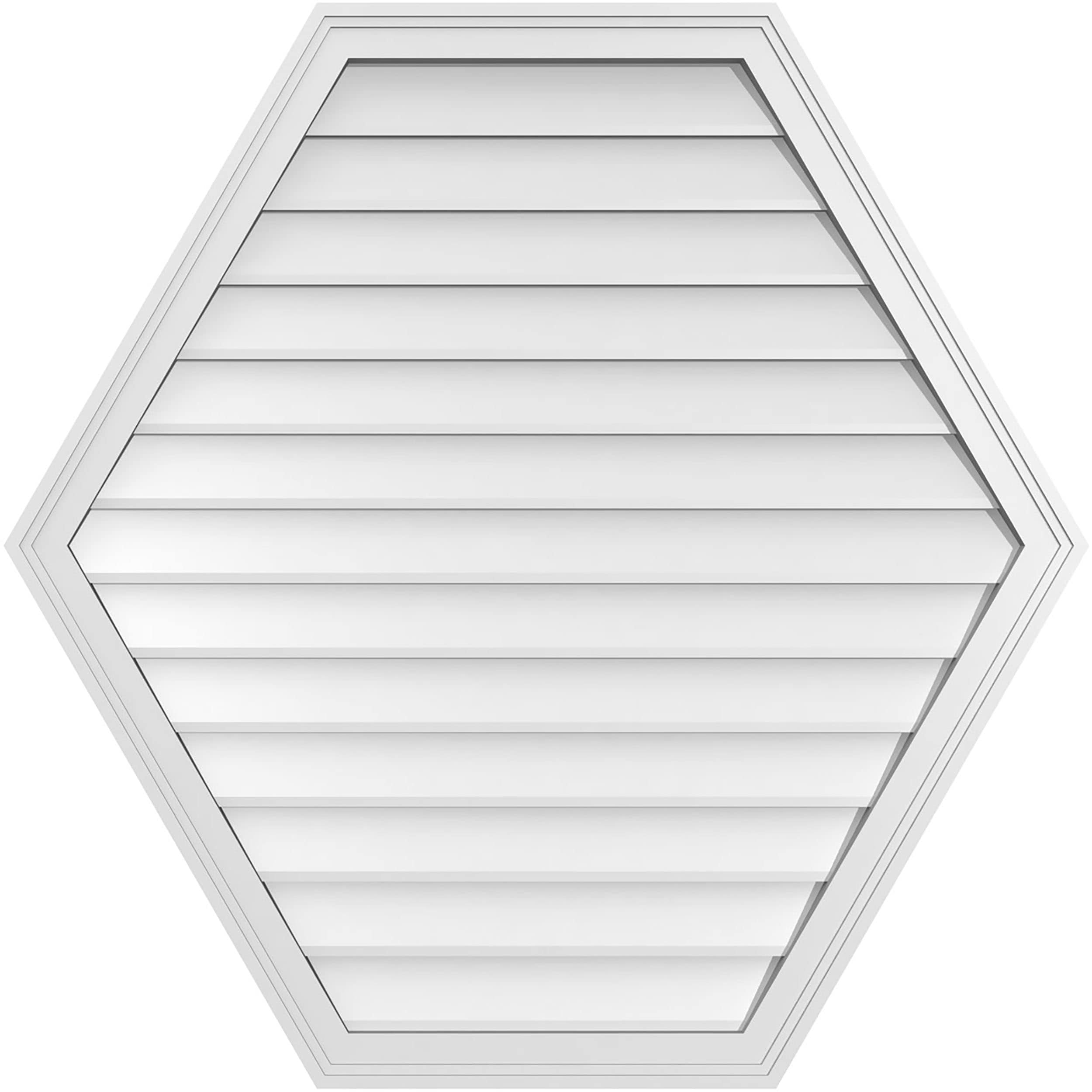 Ekena Millwork GVPHP40X4002SN 40-Inches x 40-Inches Off-white Peaked PVC Gable Louver Vent
