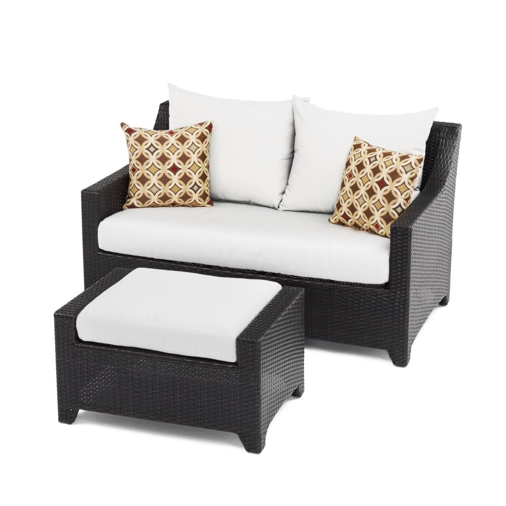 RST Brands OP-PELOVO-MOR-K Deco 2 -Piece Wicker Patio Conversation Set with Off-white Sunbrella Cushions