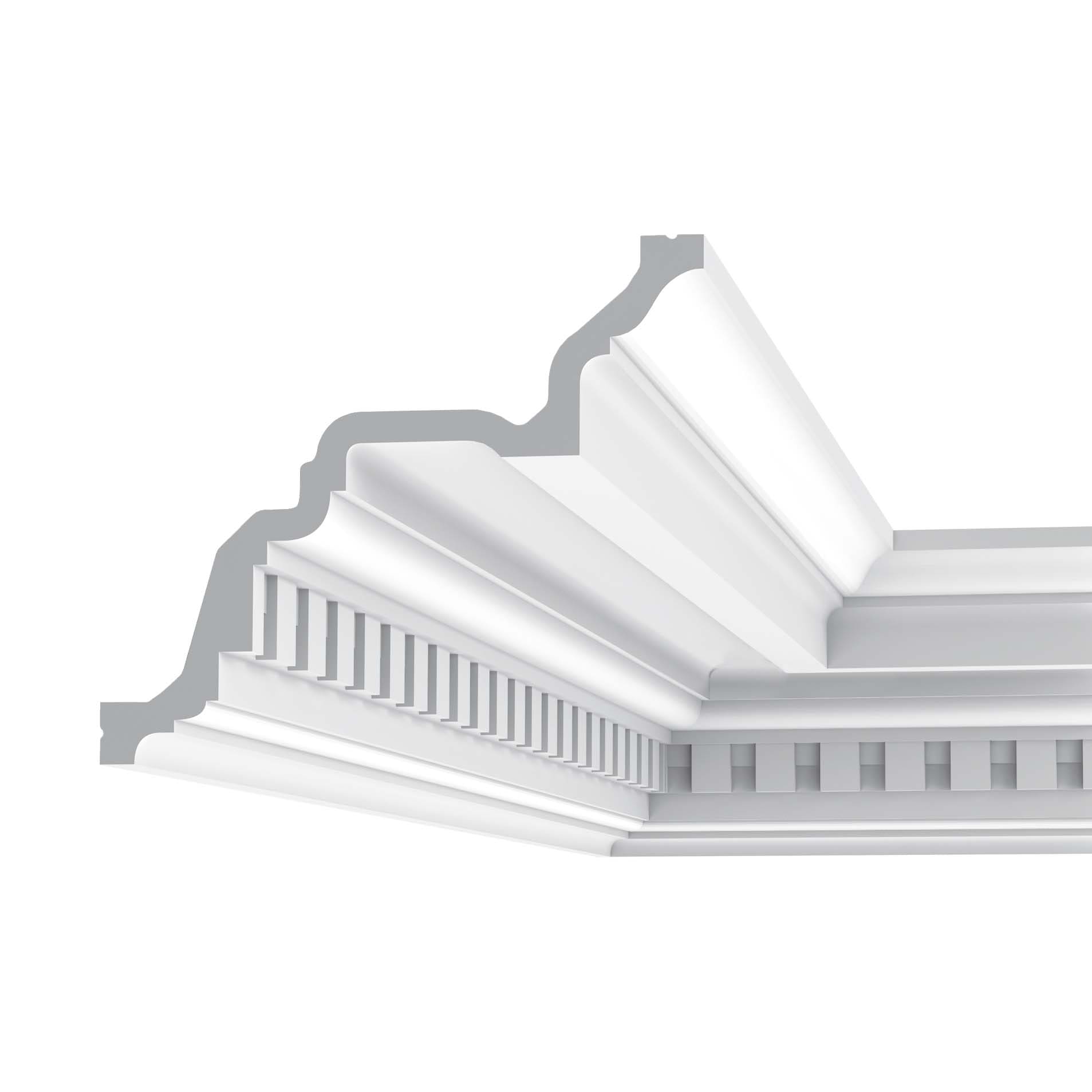 78-Inch White Polyurethane Dentil Crown Moulding