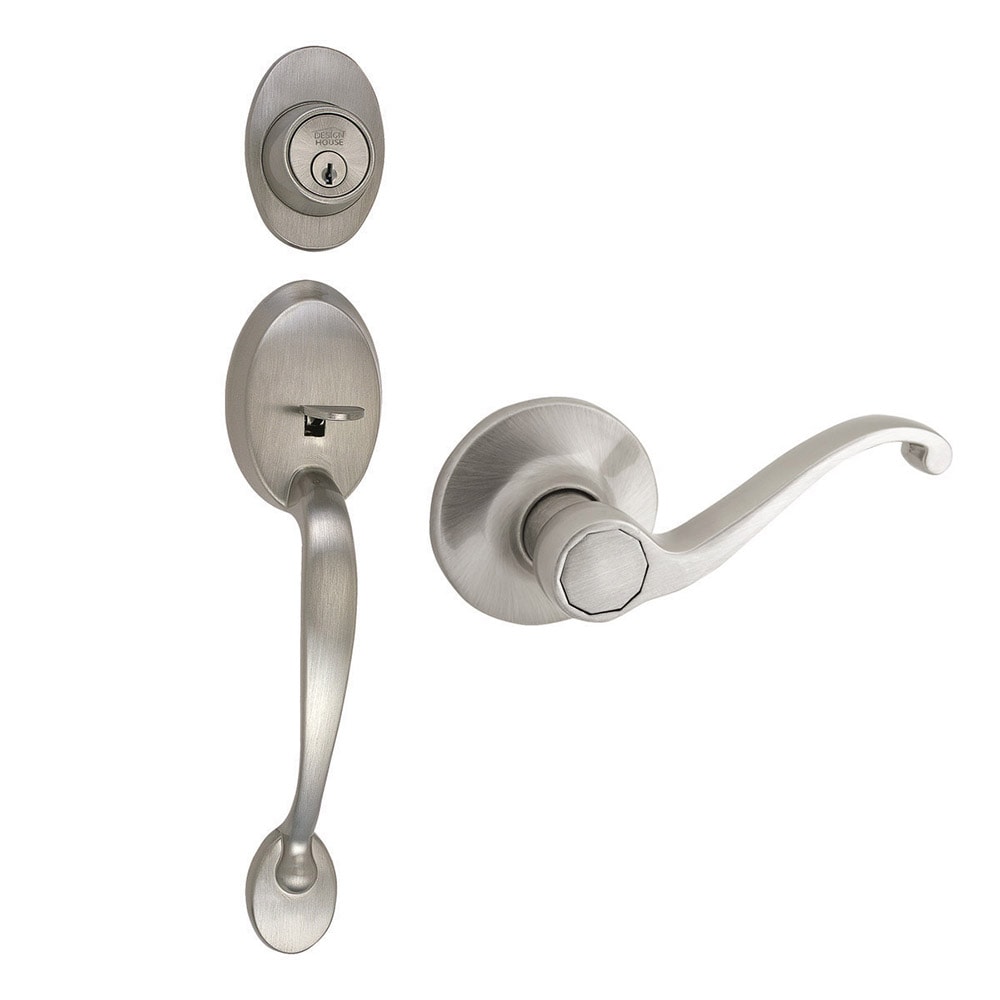 Design House Coventry Satin Nickel Keyed Entry Door Handleset with Accent Lever 783514 Sansujyuku sansujyuku.com