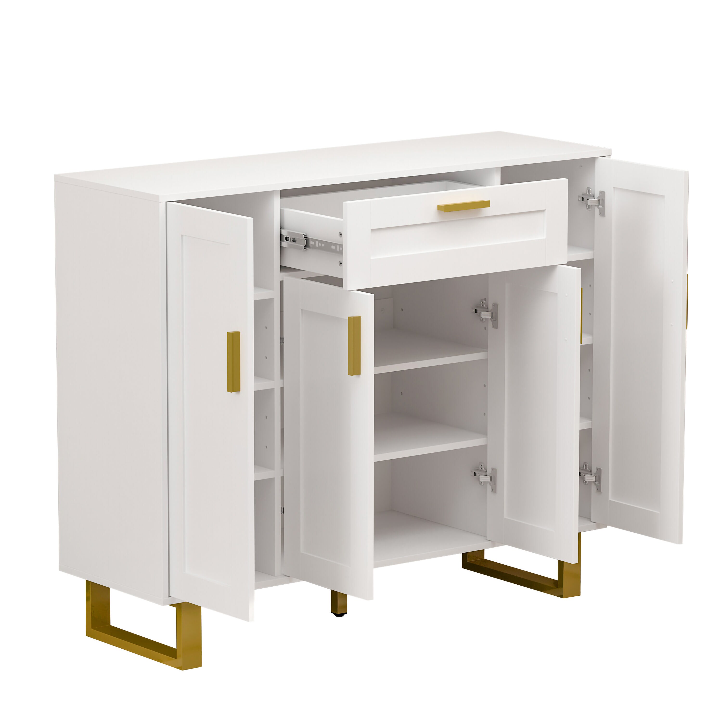 FUFU&GAGA 70.9-in H 8 Tier 14 Pair White Wood Shoe Cabinet in the