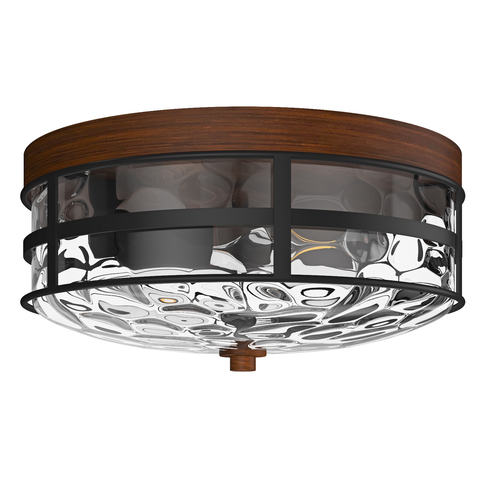 Aiwen 2-Light 11.81-in Black Flush Mount Light in the Flush Mount