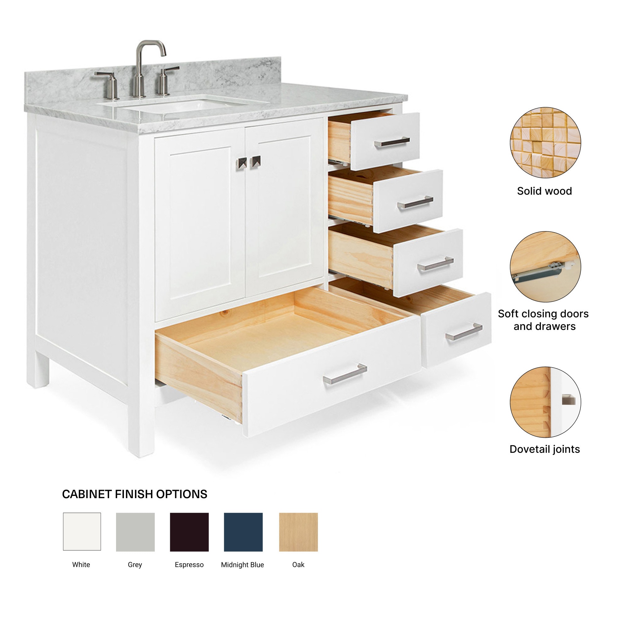 ARIEL A043SLCW2RVOWHT Bath-Vanity-Combo - View #5