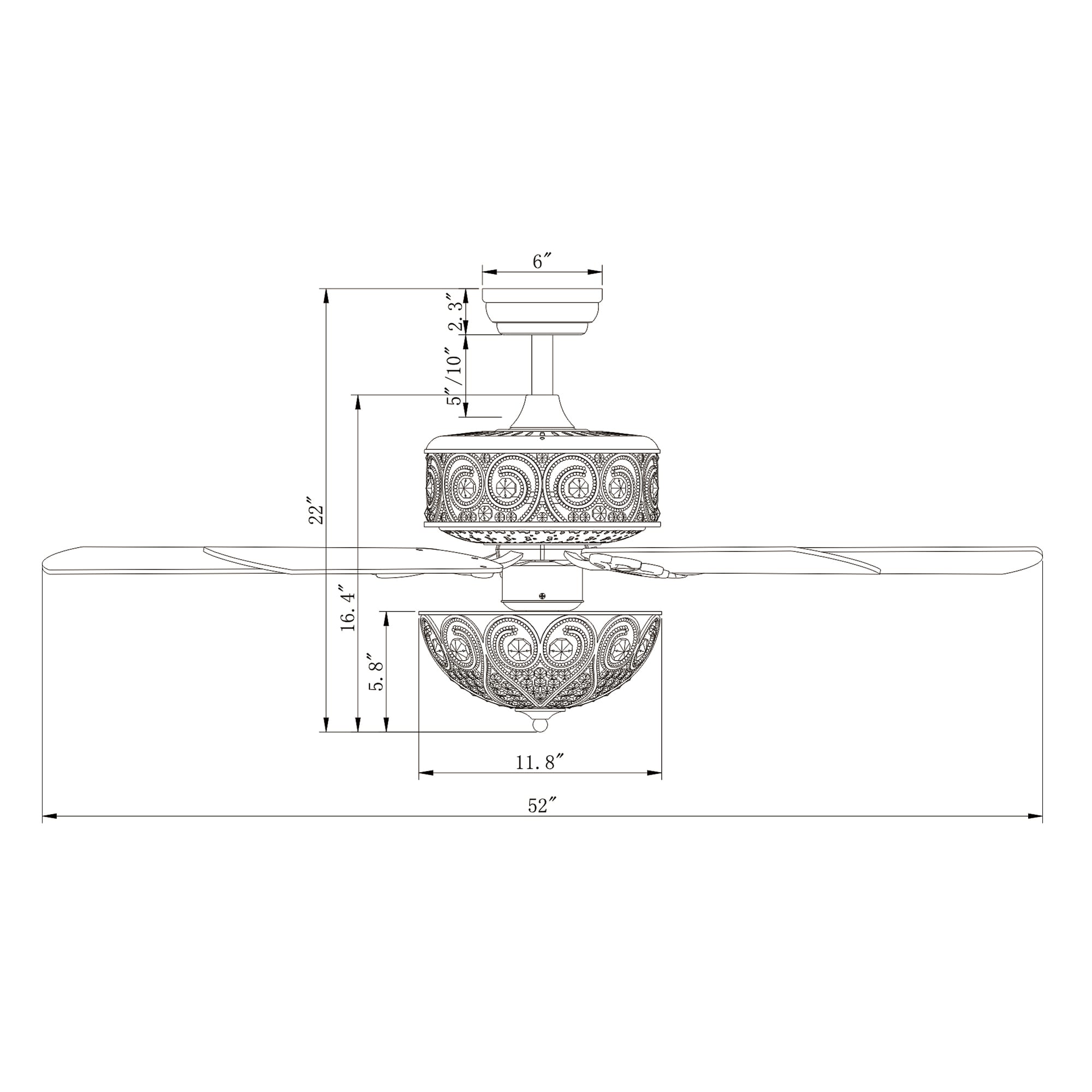 Home Accessories Inc CFL-8370REMO/RB Ceiling-Fans - View #6