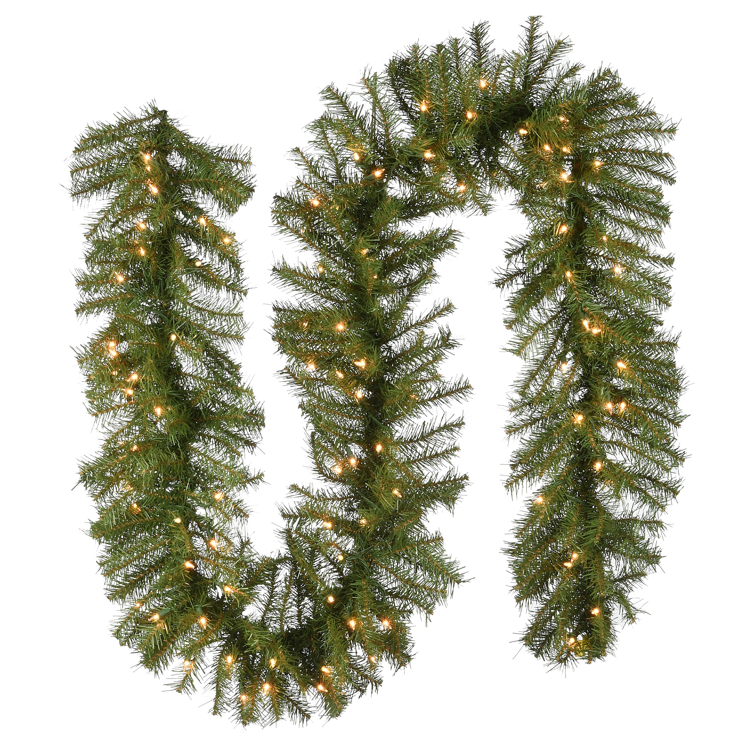 National Tree Company NF-9BLO-1 Indoor/Outdoor Pre-lit Electrical outlet 9-Feet Fir Artificial Garland with White Incandescent Lights