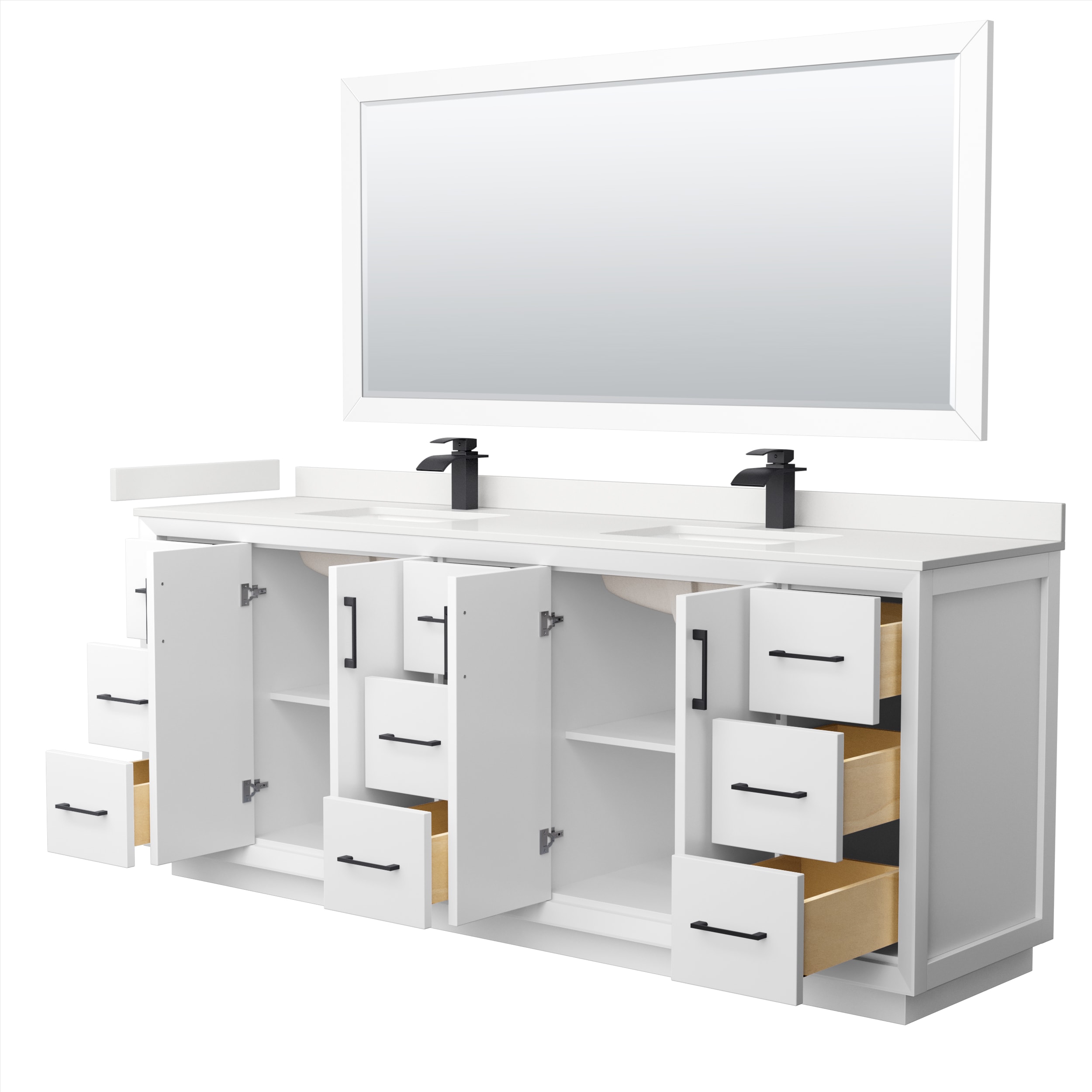 Wyndham Collection WCF414184DWBWQUNSM70 Bath-Vanity-Combo - View #2
