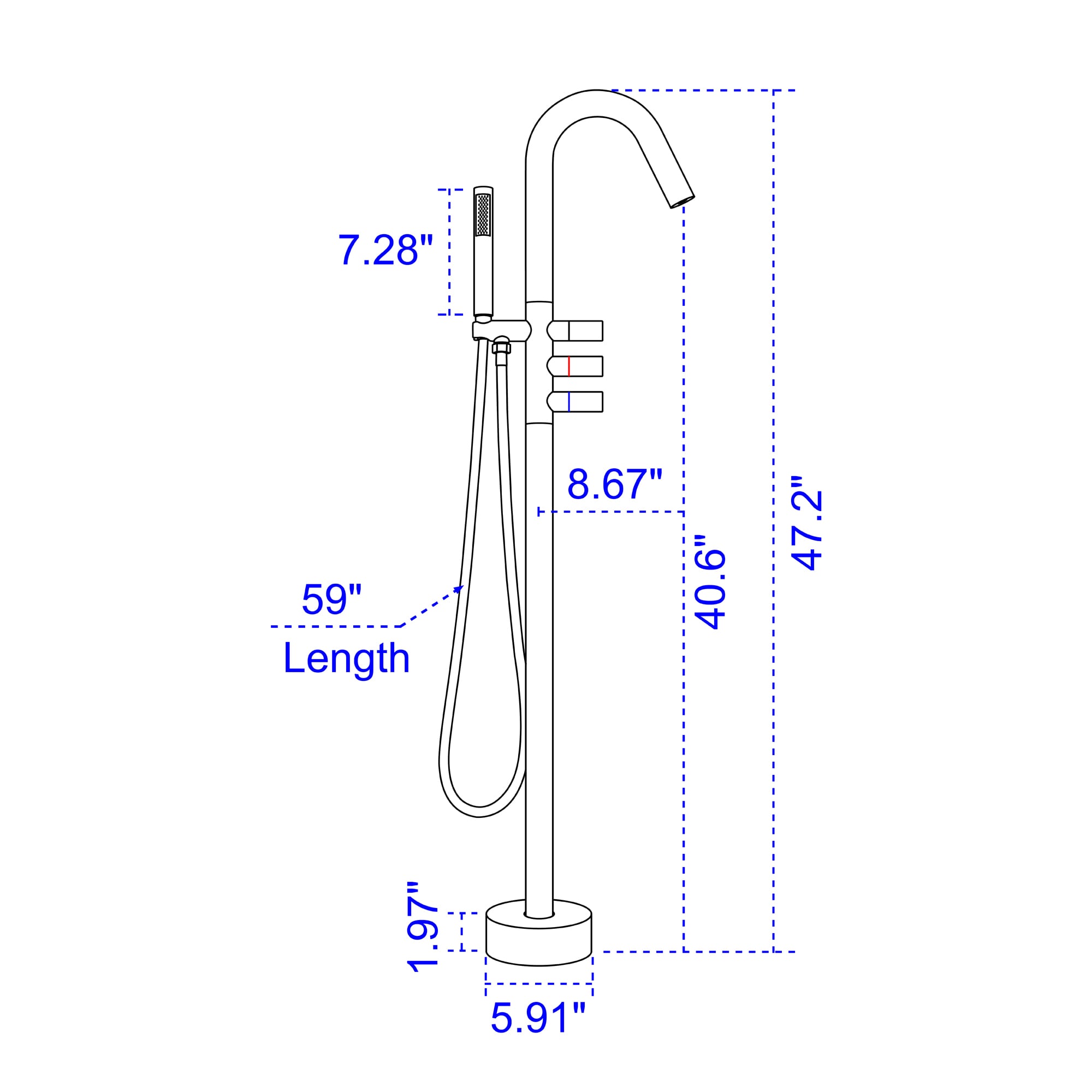 Clihome CSMD-BTF180-13B Roman-Tub-Faucets - View #12
