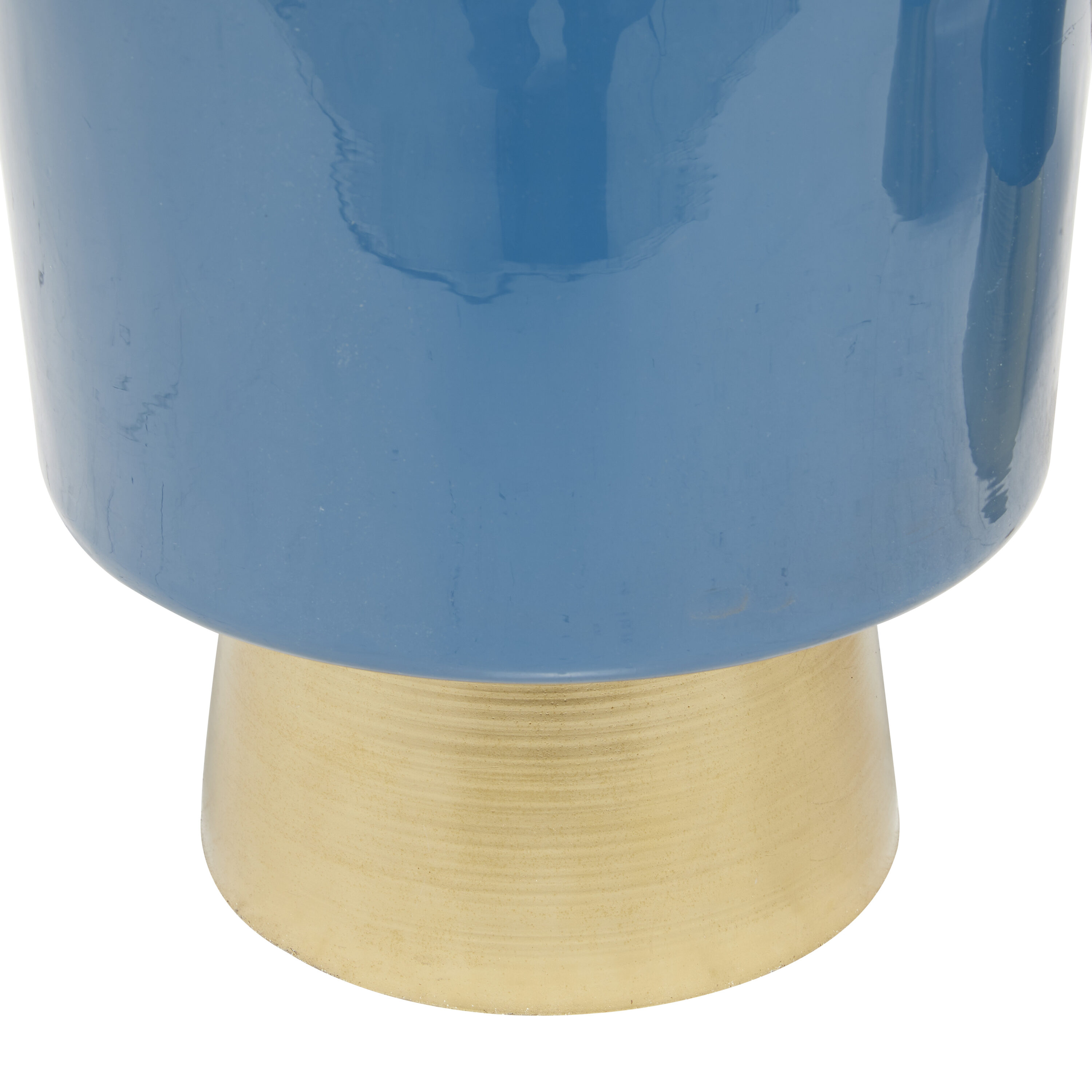 Elysian Blue & Gold Medium Metal Indoor Planter Set of 3