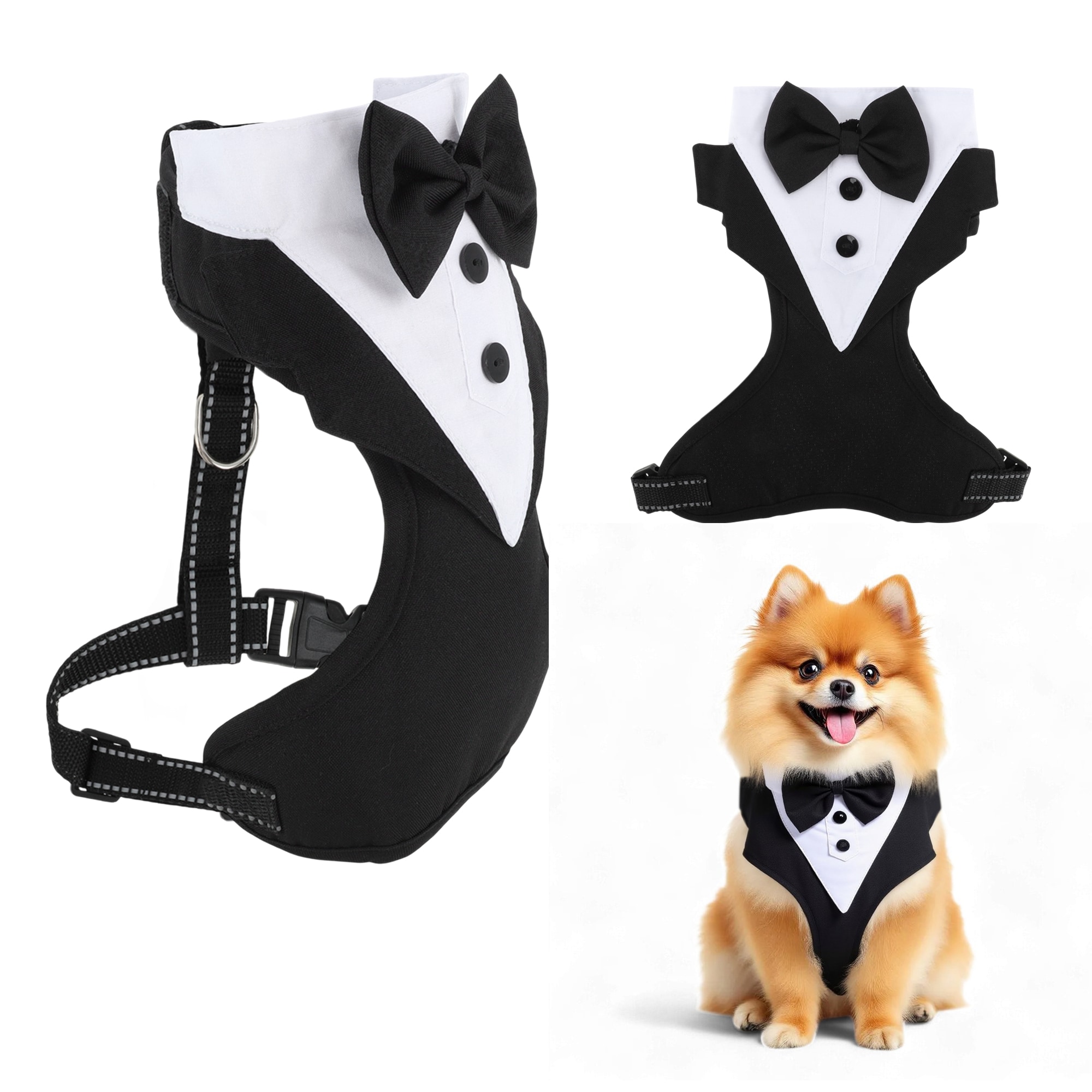 Unique Bargains Dog Tuxedo Suit with Bow Tie for Weddings and Formal Events