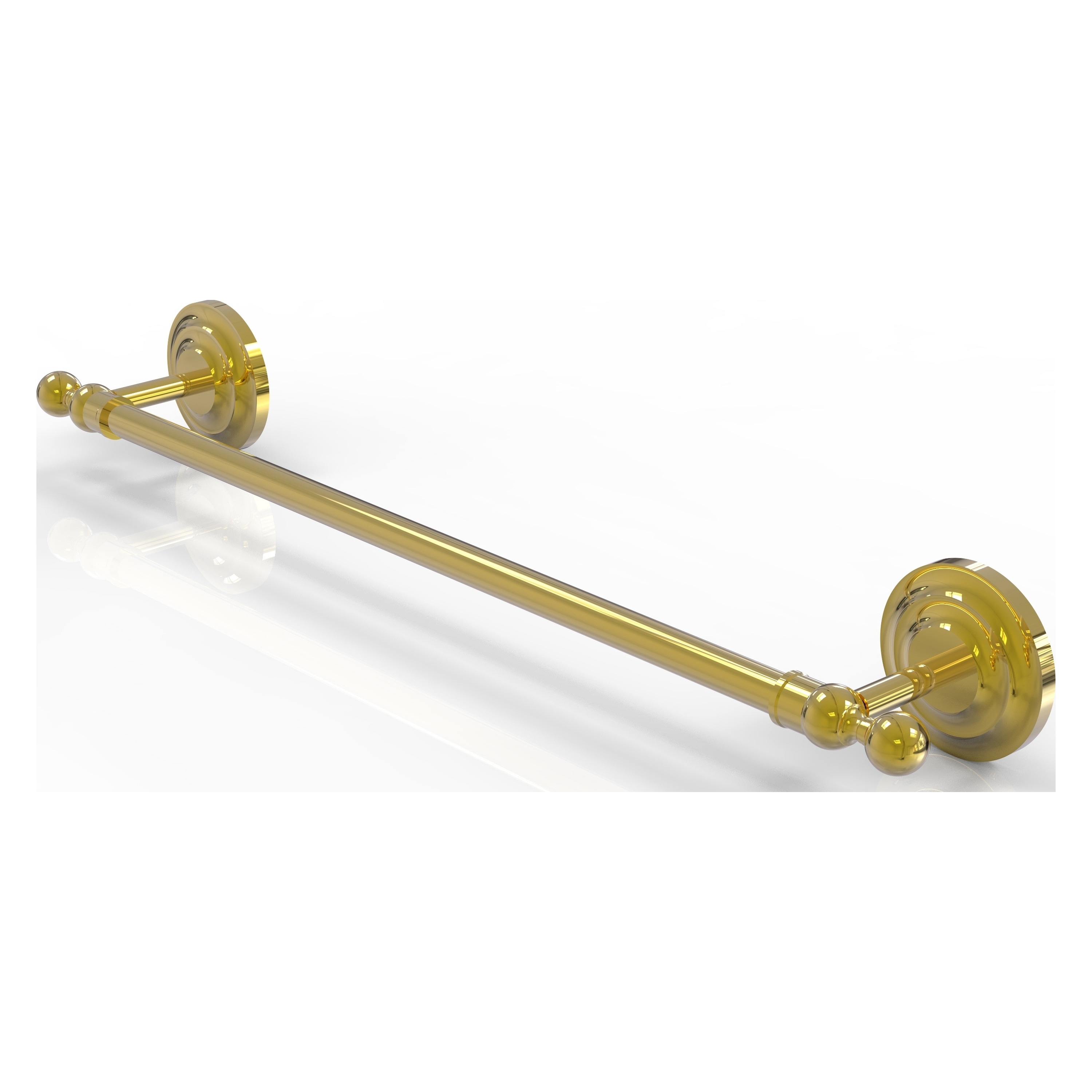 Allied Brass QN-41/24-PB Que New 24-in Polished Brass Wall mount Single Towel Bar