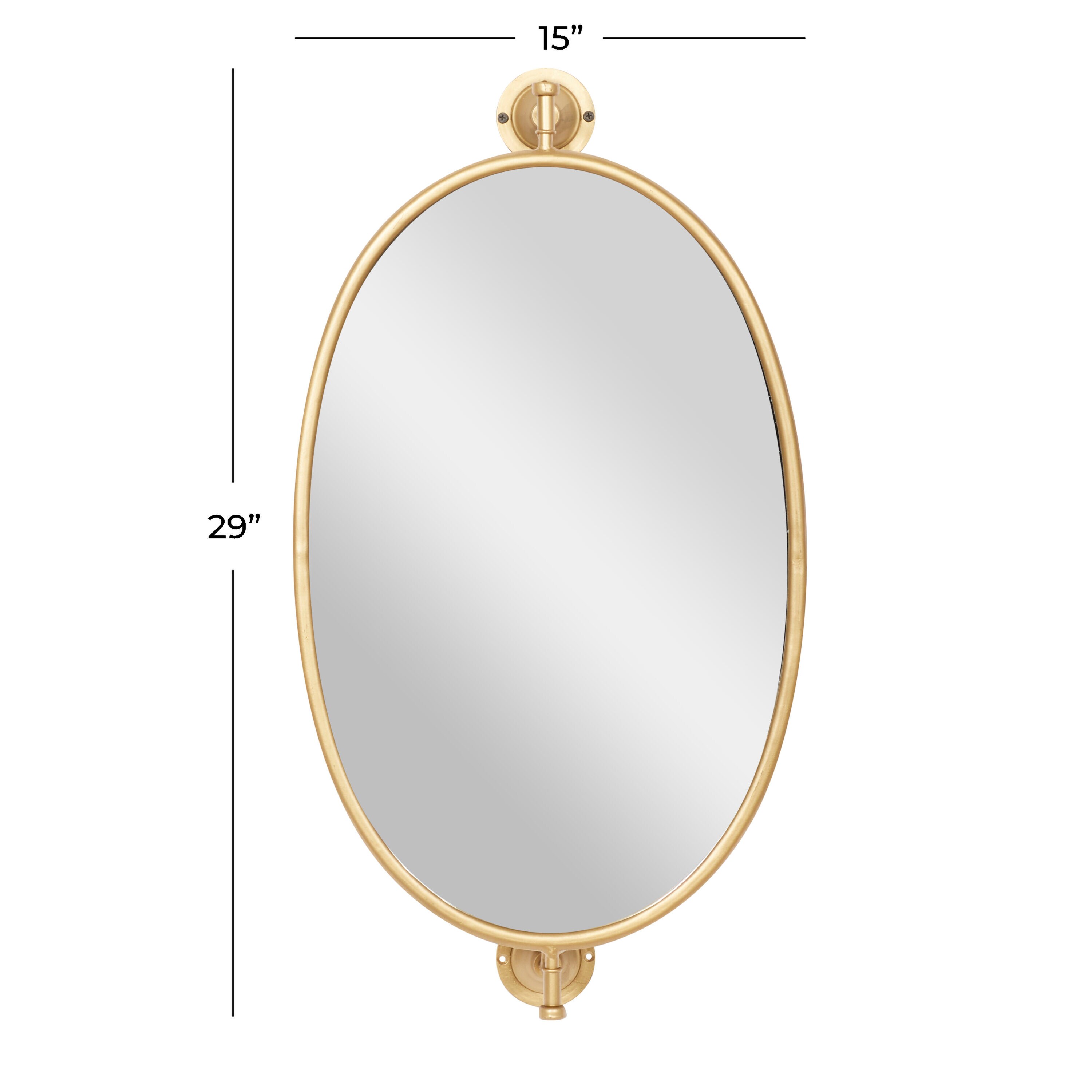 Grayson Lane 15-in W x 29-in H Oval Gold Oval Shaped Framed Wall Mirror ...