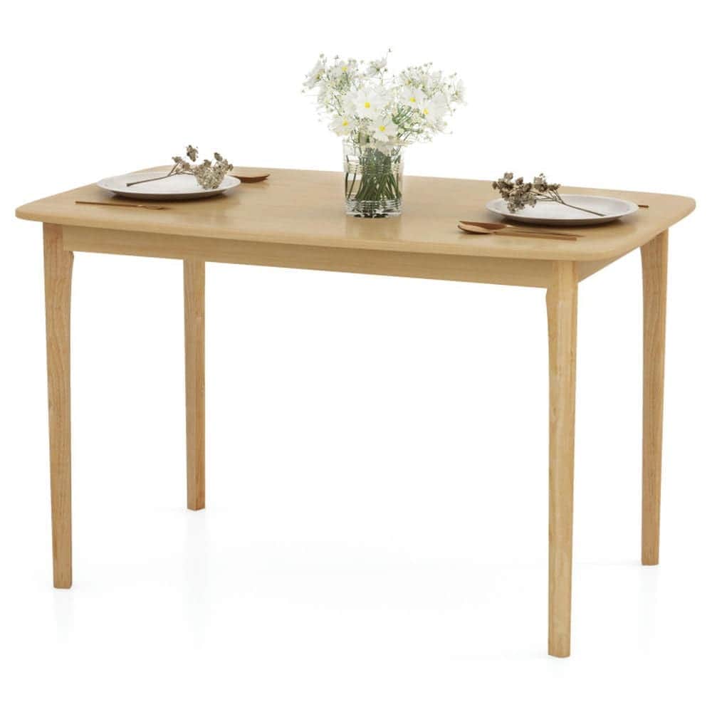 VERYKE - 48 Inch Solid Wood Dining Table with Rubber Wood Supporting Legs for Kitchen Dining Room...