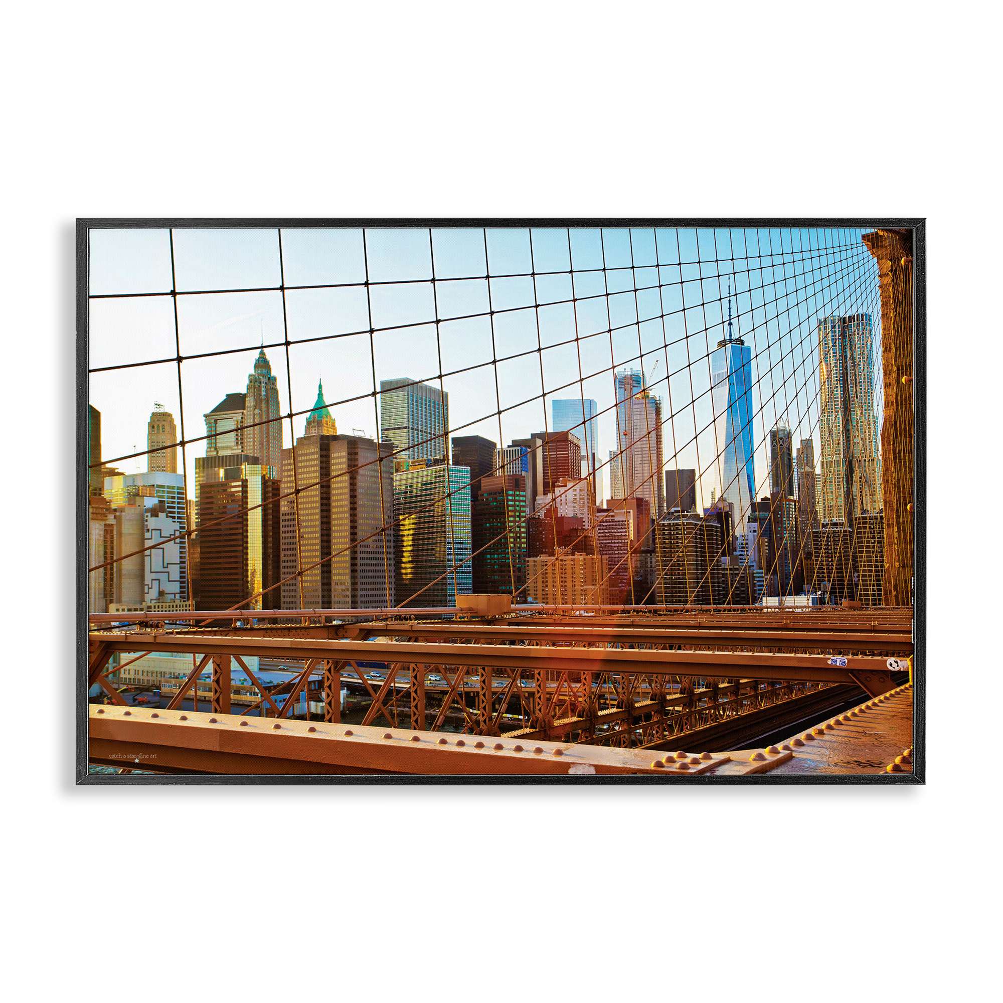 Stupell Industries BT-599-FR-16X24 Cityscape Through Bridge Framed Giclee design by Seven Trees Design