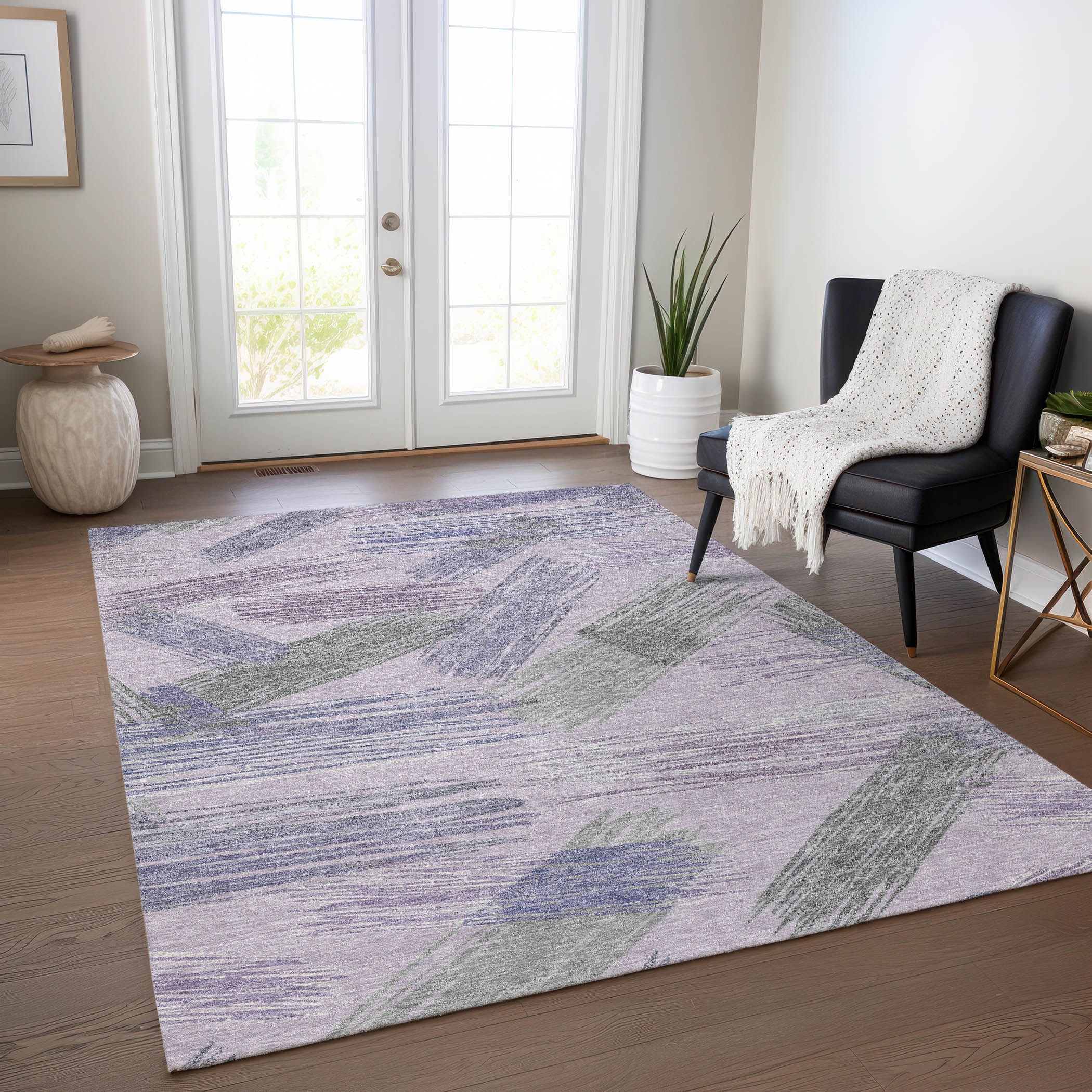 Addison Rugs ACN1696LV3X5 Chantille ACN1696LV 3 x 5 (ft) Loomed Lavender Rectangular Indoor/Outdoor Machine washable Pet Friendly Area rug