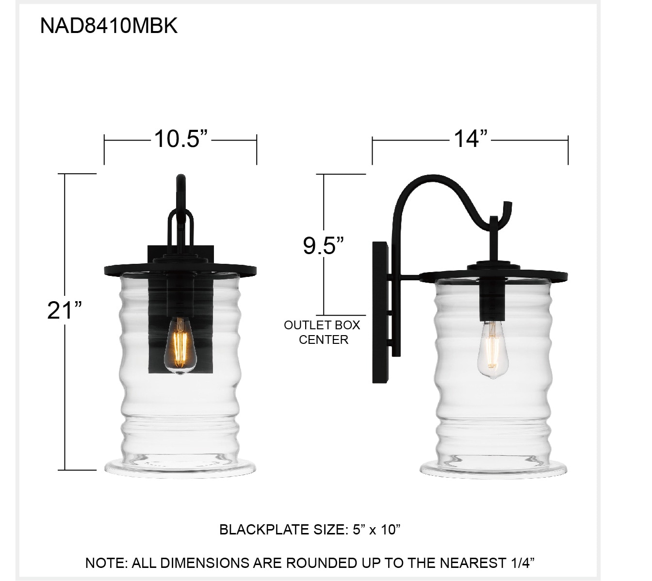 Quoizel NAD8410MBK Outdoor-Wall-Lighting - View #5