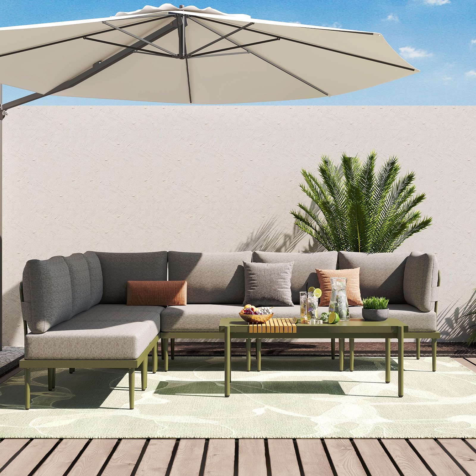 AURA OUTDOOR OICS-345-GN Patio-Sofas-Daybeds - View #8