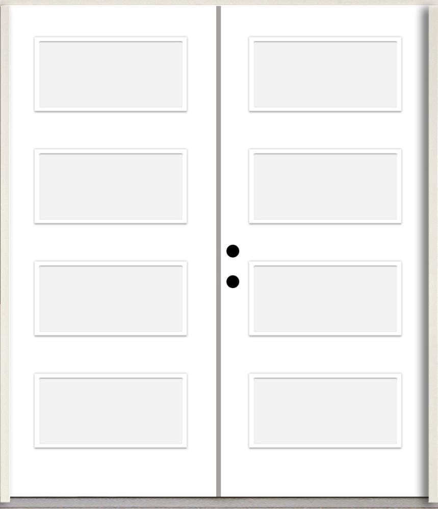 RELIABILT LO1062358 Spotlights 72-in x 80-in x 4-5/8-in Fiberglass Full lite Right-hand inswing Primed Unfinished Prehung Double Front Door Insulating core