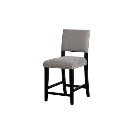 Counter Height Upholstered Bar Stool, Black And Gray Counter Stools