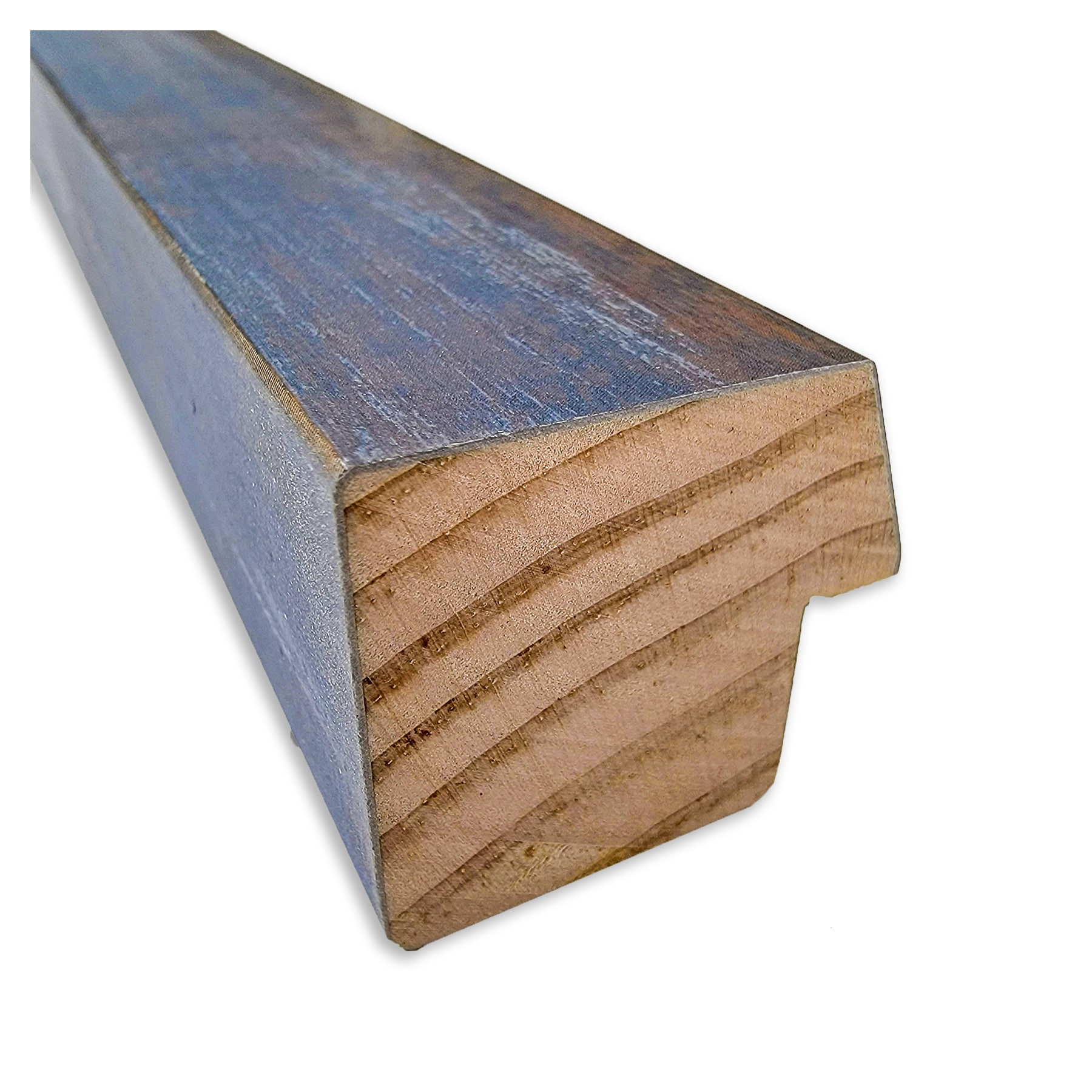 Two-Tone Blue and Copper Pine Wood Wall Picture Frame