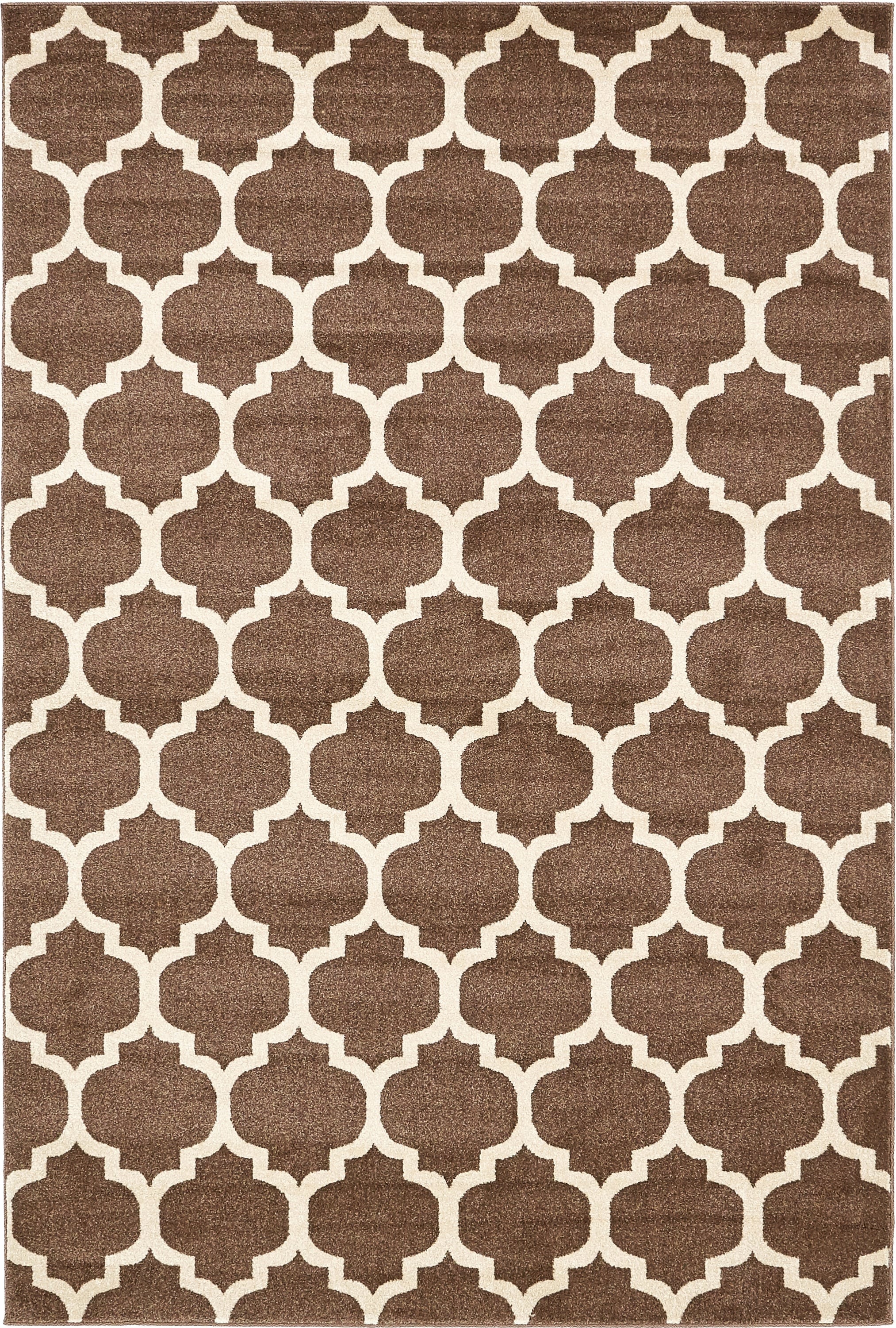 Unique Loom 3128532 Philadelphia Trellis 6 x 9 (ft) Loomed Polypropylene Brown/Beige Rectangular Indoor Geometric Industrial Area rug