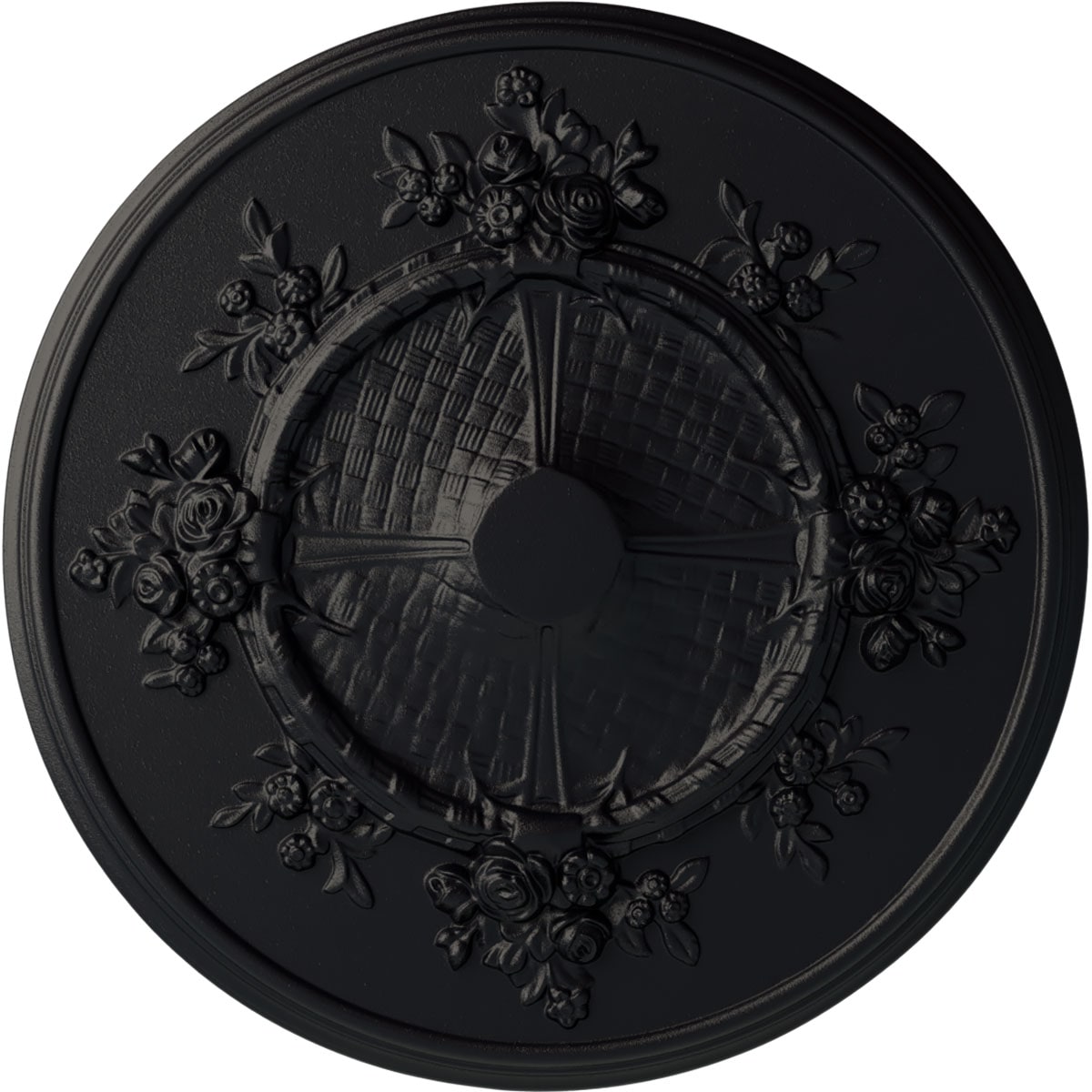Ekena Millwork CM27FLSGS Flower 27-in W x 27-in L Painted Steel Gray Polyurethane Whole Ceiling Medallion