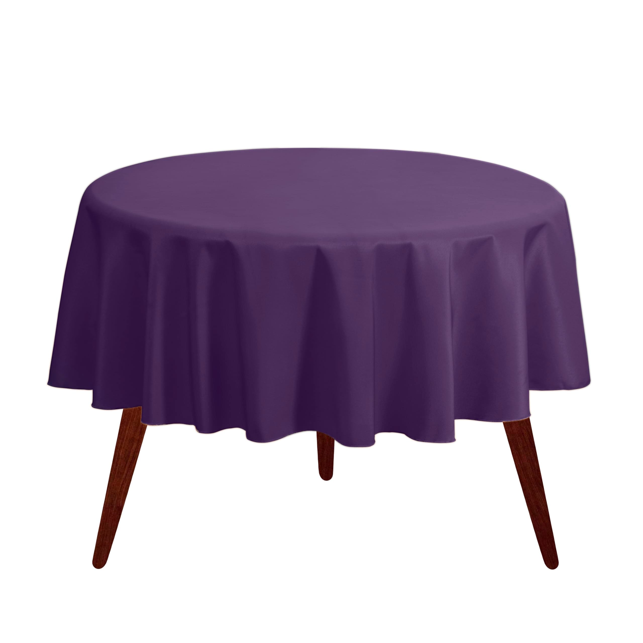 Gee Di Moda  Round Tablecloth - 120 Inch Purple Round Table Cloth - Heavy Duty Washable Fabric - for Buffet Table Holiday Party Dinner Wedding and Baby Shower