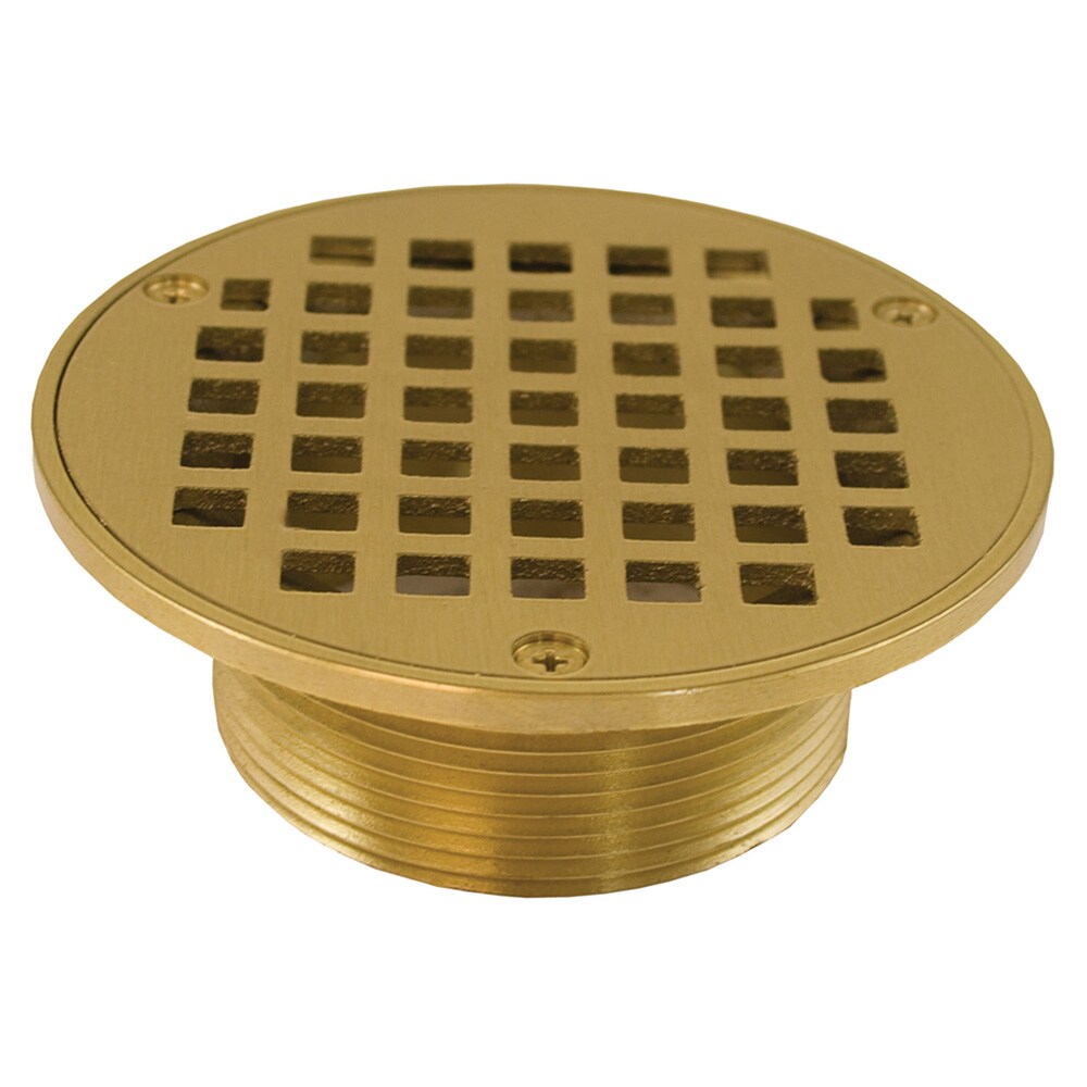 Square Floor Drain Brass Shower Drain 3.5 Inch with Grid Grate Cover  Applicable In Bathroom, Garage, Basement And Toilet