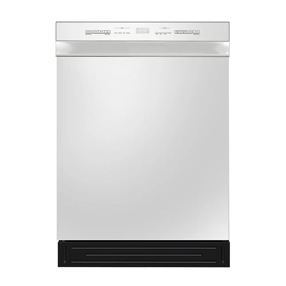 Midea MDF24P2BWW 24-in Front Control Built-in Dishwasher ( White ) ENERGY STAR, 52-Decibel Standard Sound Level